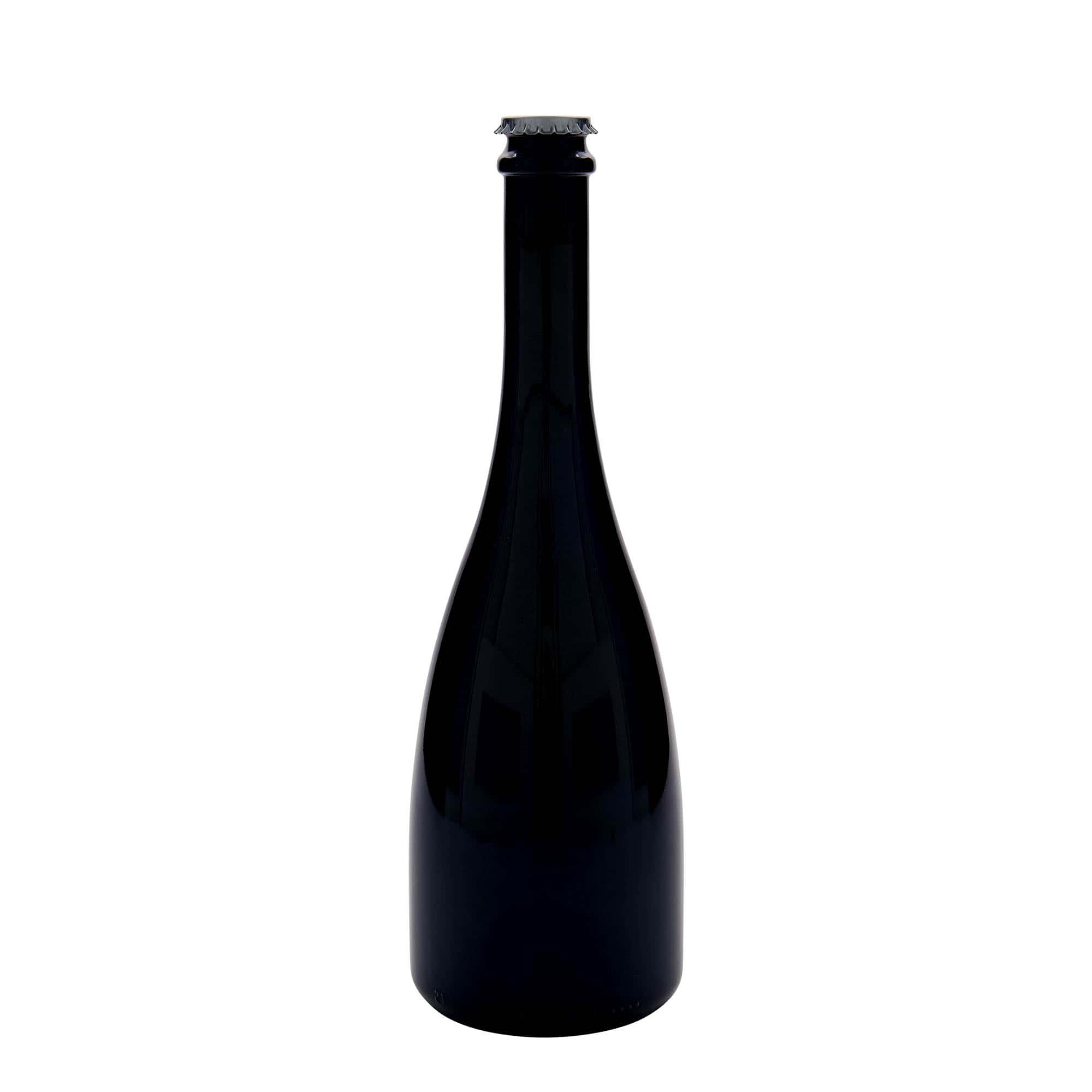 750 ml flaša za pivo/šampanjac 'Tosca', staklo, antikno zelena, otvor: krunski čep