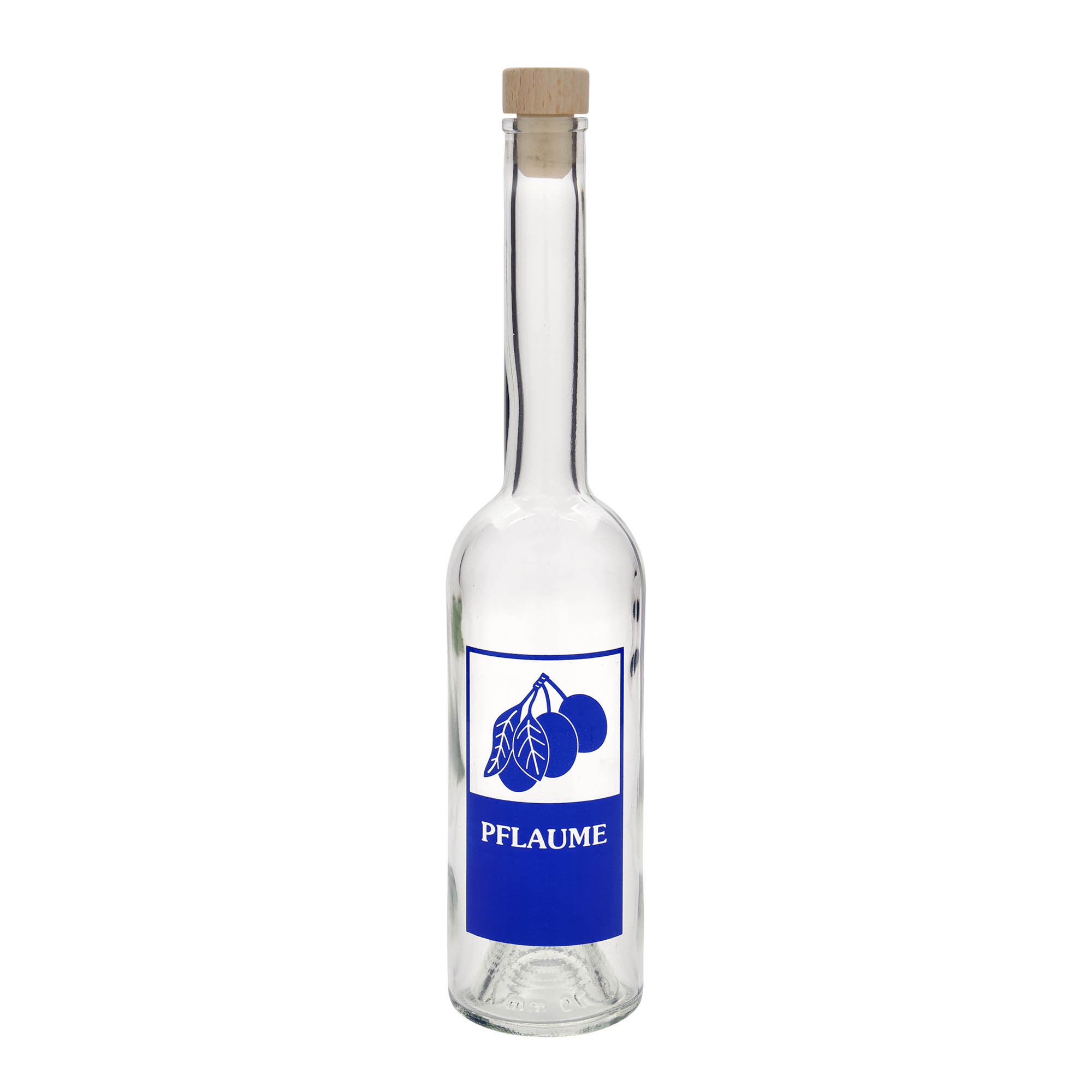 500 ml staklena flaša 'Opera', motiv: šljiva, grlo: pluta