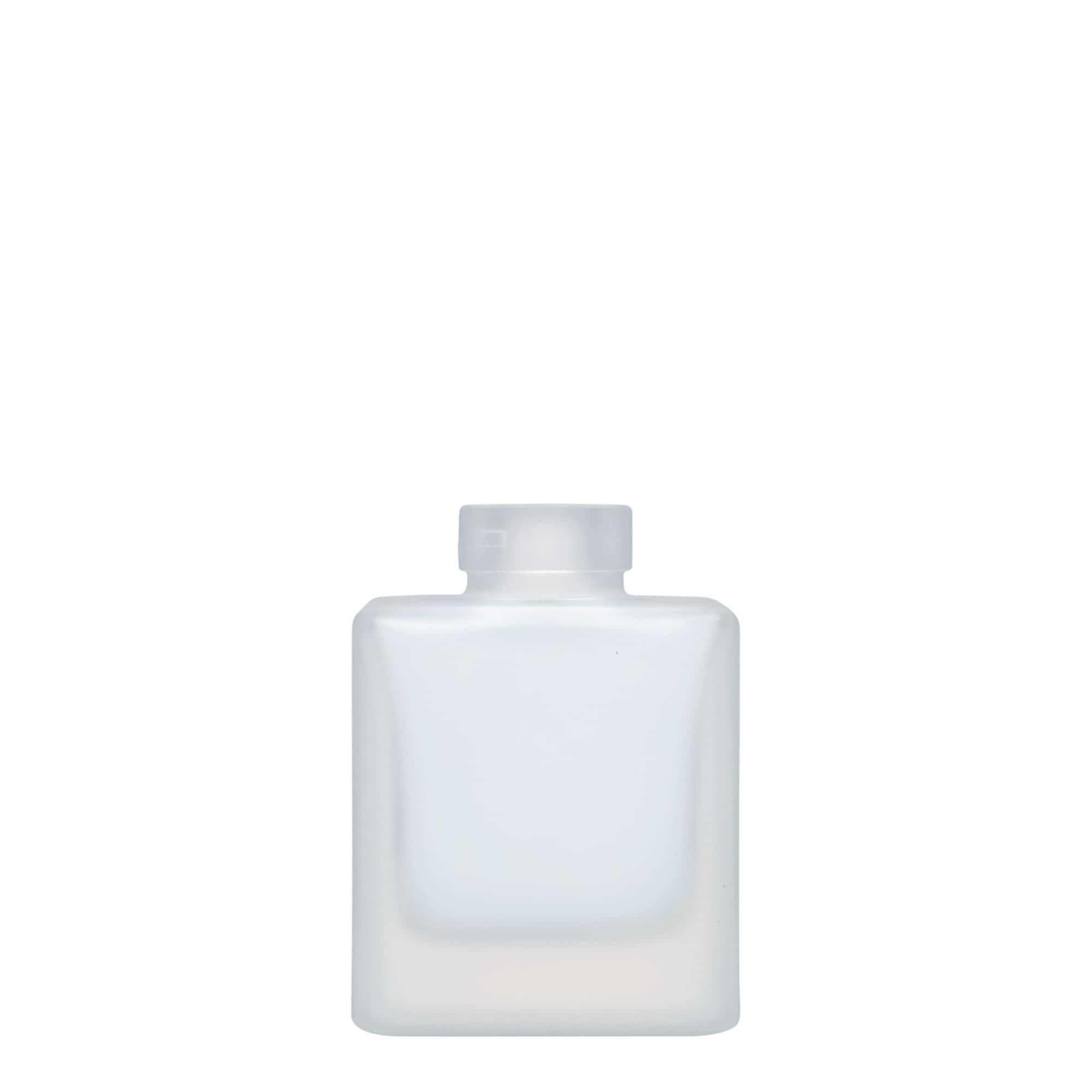100 ml staklena flaša 'Cube', kvadratna, zaleđena, grlo: plutа