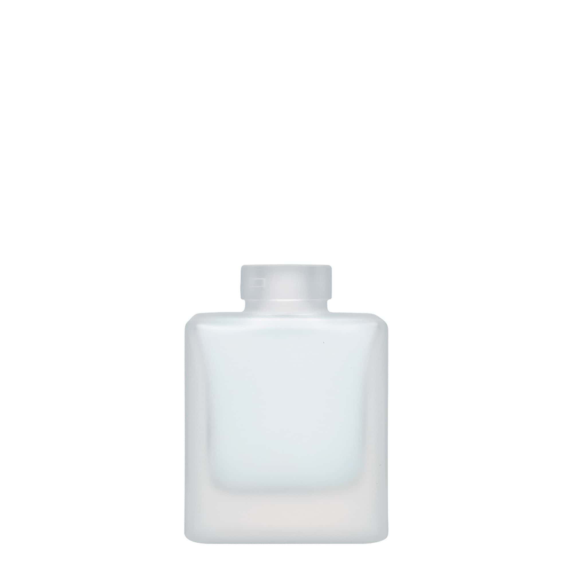 100 ml staklena flaša 'Cube', kvadratna, zaleđena, grlo: plutа