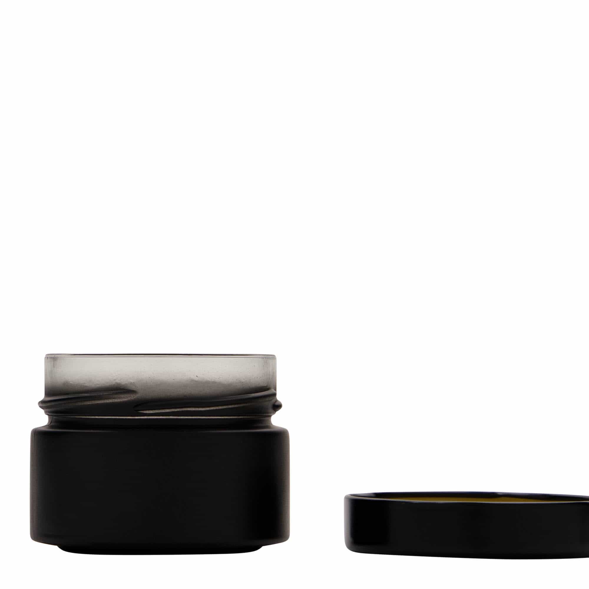 130 ml okrugla tegla 'Aurora', crna, otvor: Deep-Twist-Off (DTO 66)