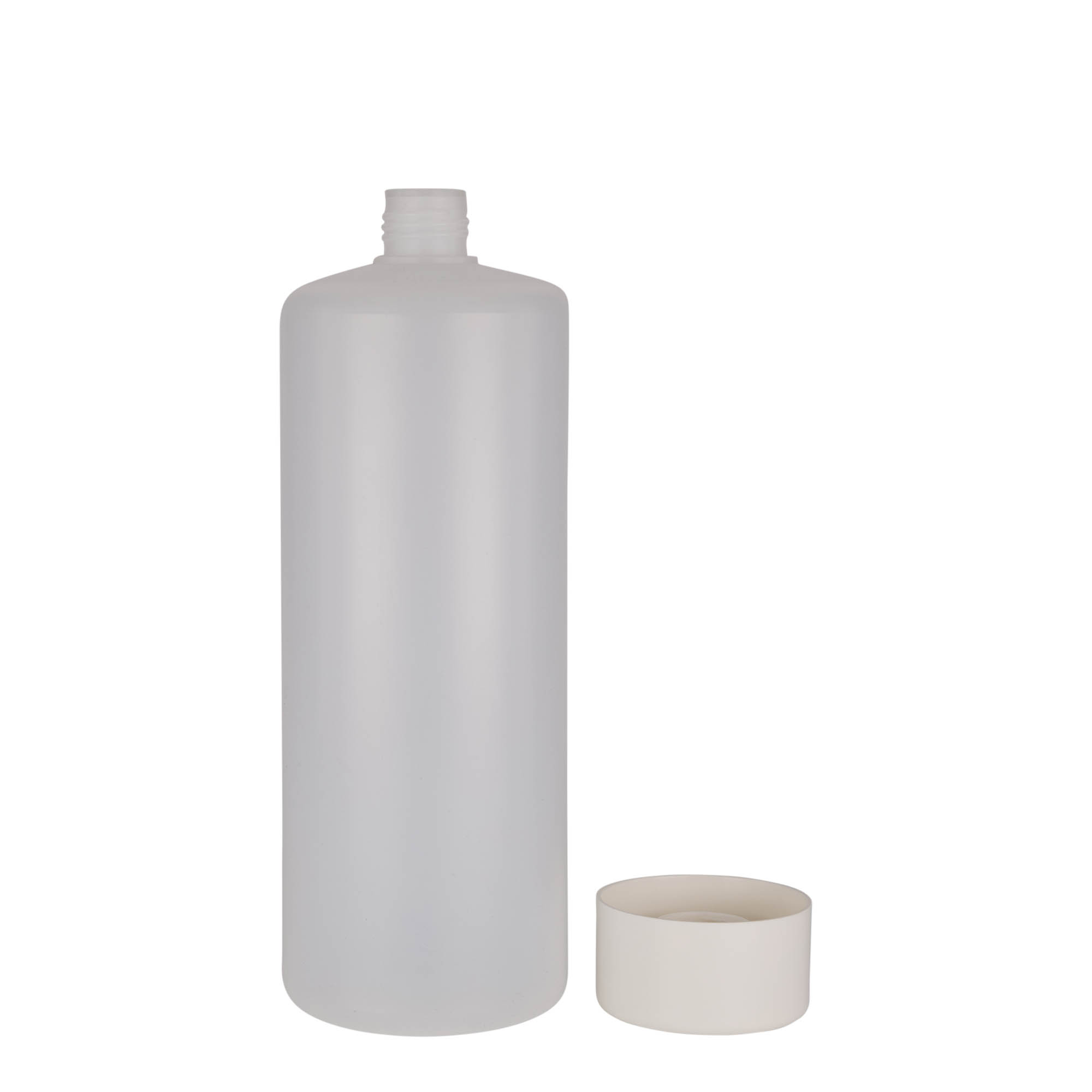 Okrugla boca od 1000 ml, PE plastika, natur, otvor: Zatvarač sa navojem