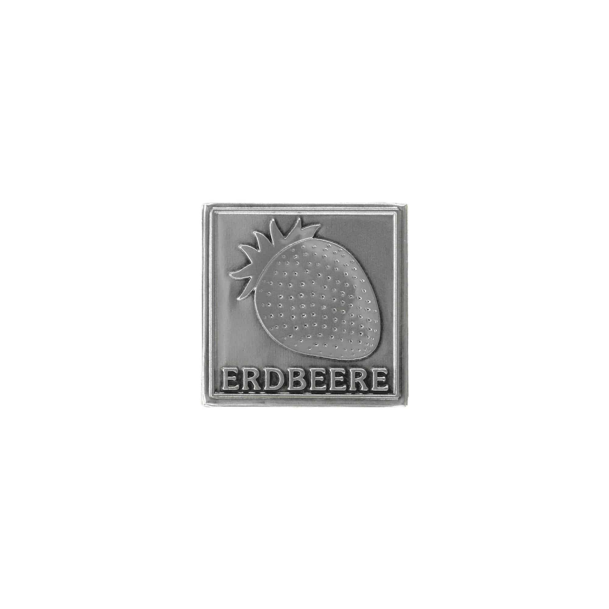 Limena etiketa 'Jagoda', kvadratna, metal, srebrna Limena etiketa 'Jagoda', kvadratna, metal, srebrna