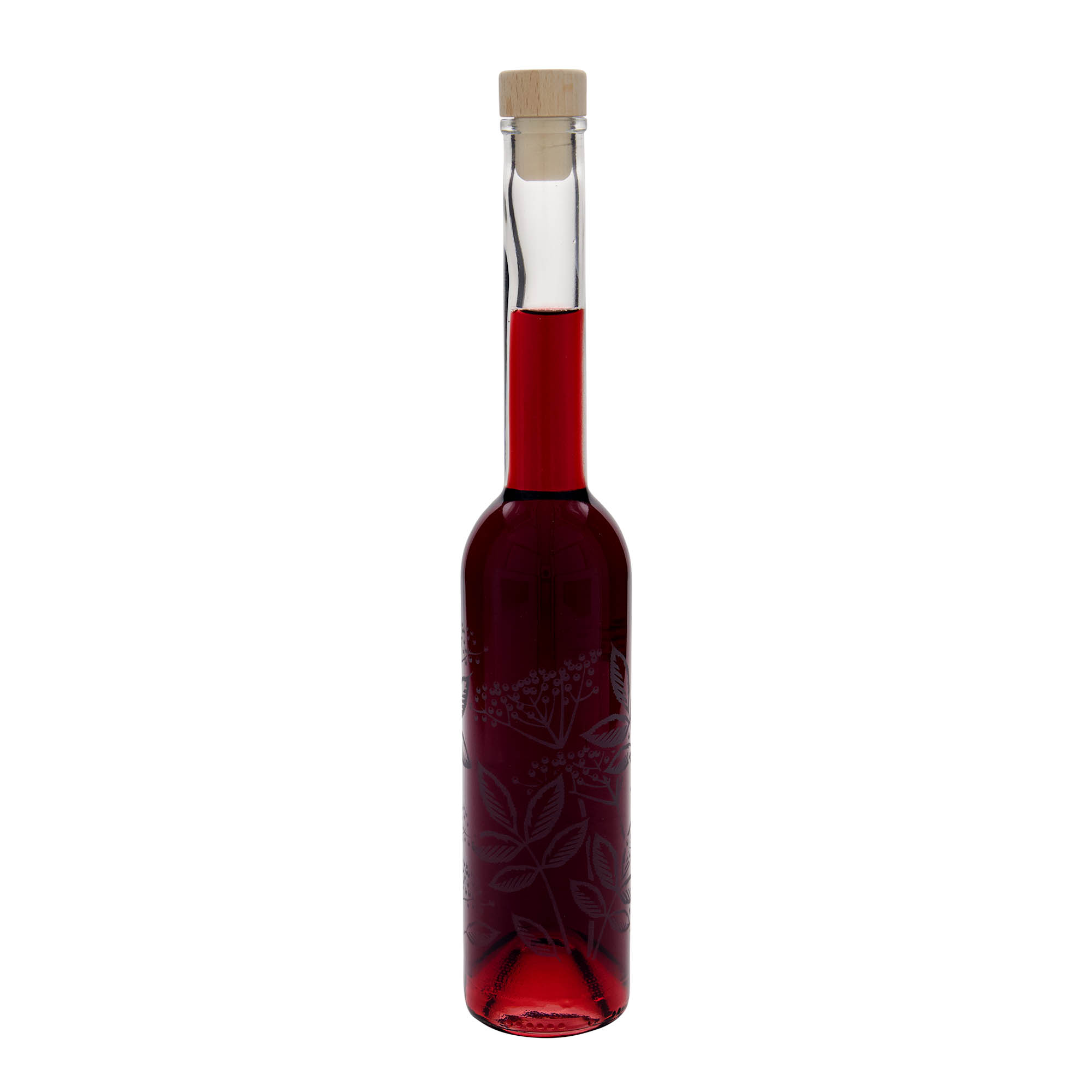 350 ml staklena flaša 'Opera', motiv: zova, otvor: pluta 350 ml staklena flaša 'Opera', motiv: zova, otvor: pluta