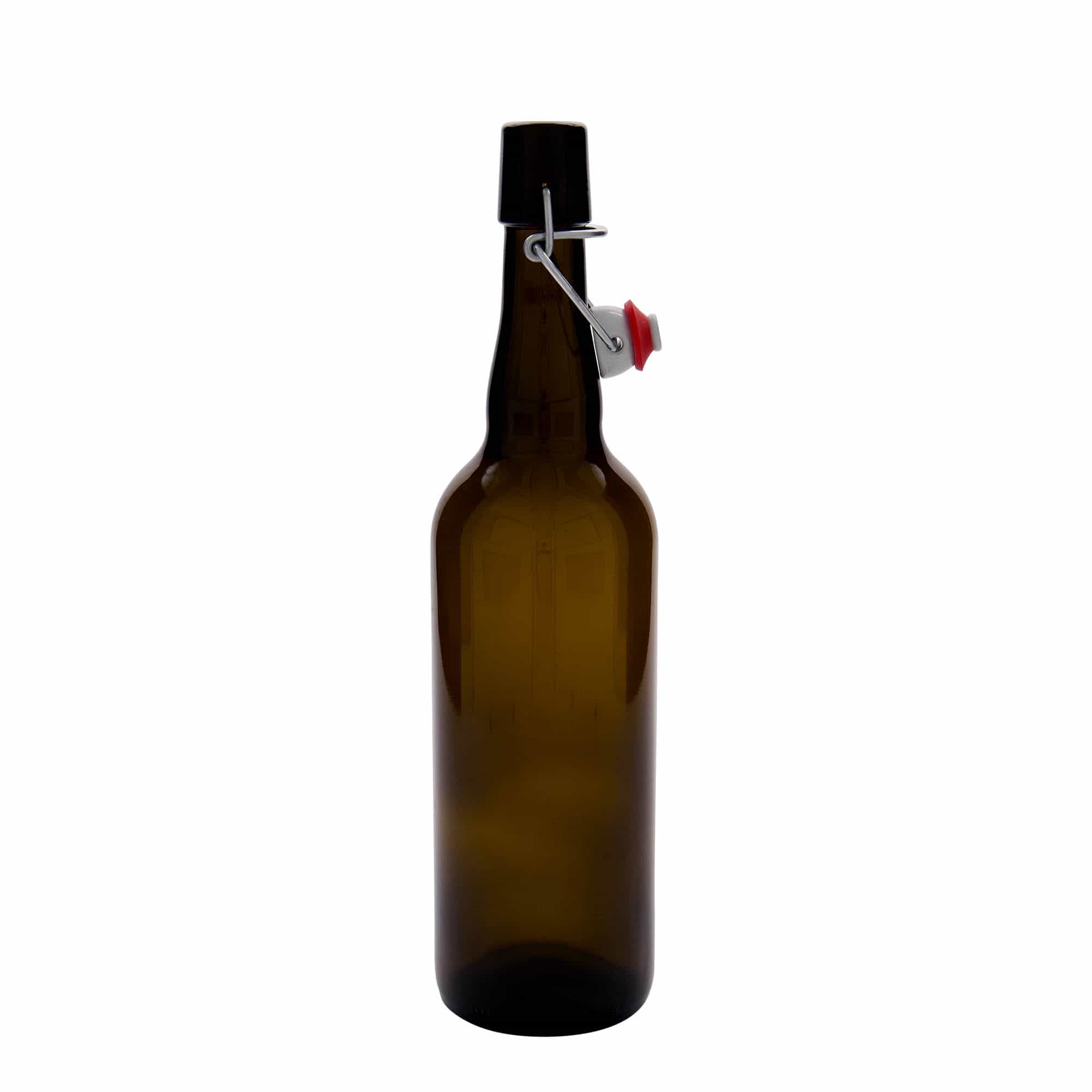 750 ml flaša piva Belgija, staklo, braon, otvor: zatvarač sa kopčom