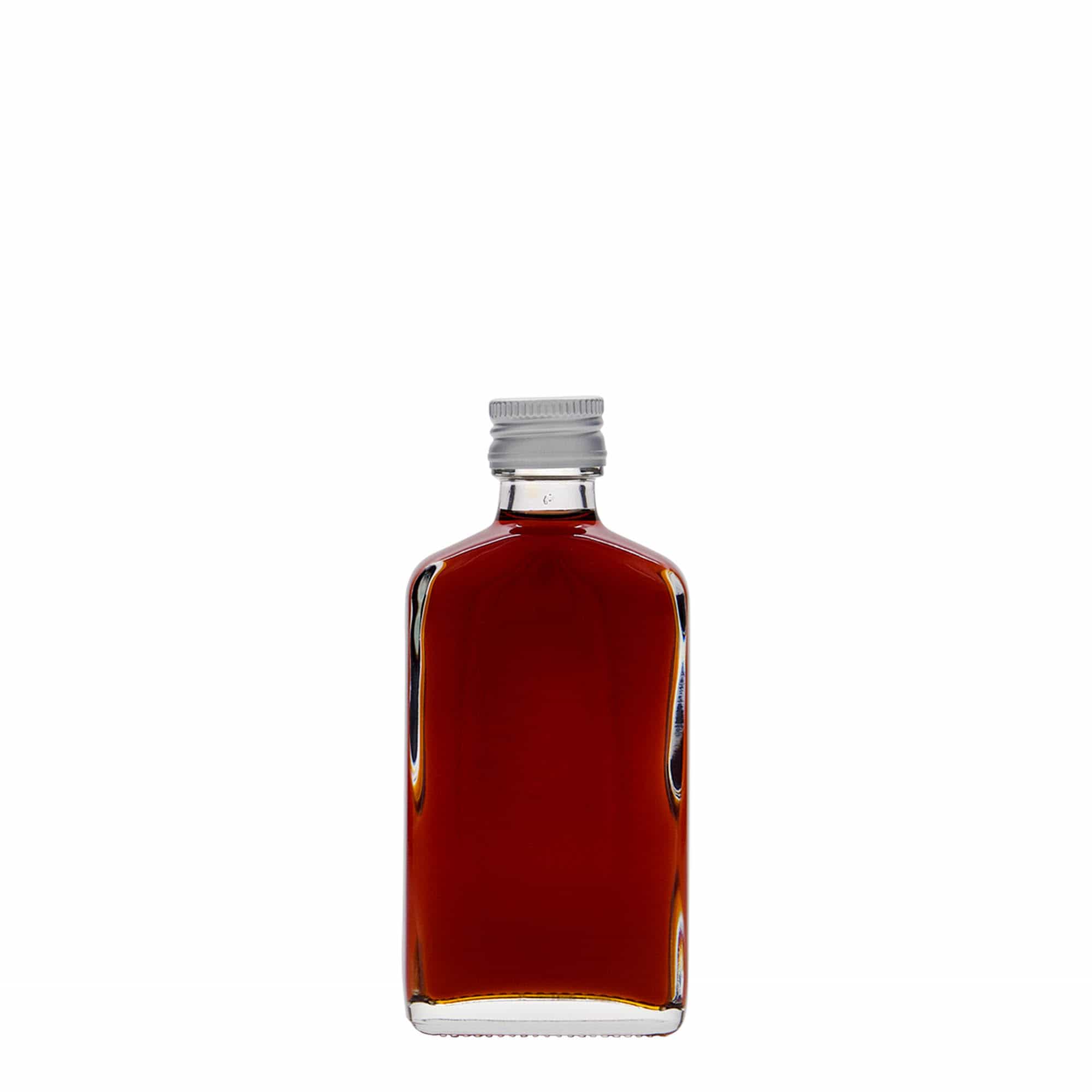 50 ml bočica za džep, pravougaona, staklena, grlo: PP 18 50 ml bočica za džep, pravougaona, staklena, grlo: PP 18
