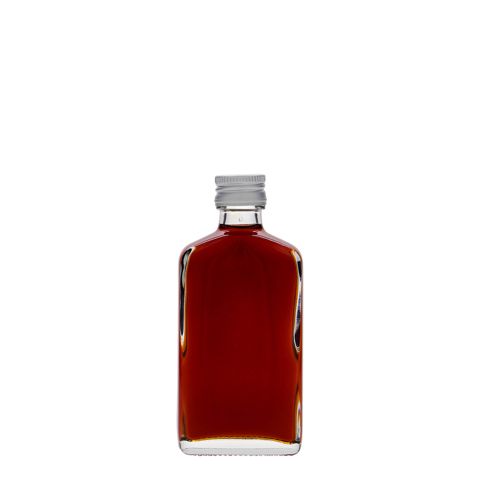 50 ml bočica za džep, pravougaona, staklena, grlo: PP 18 50 ml bočica za džep, pravougaona, staklena, grlo: PP 18