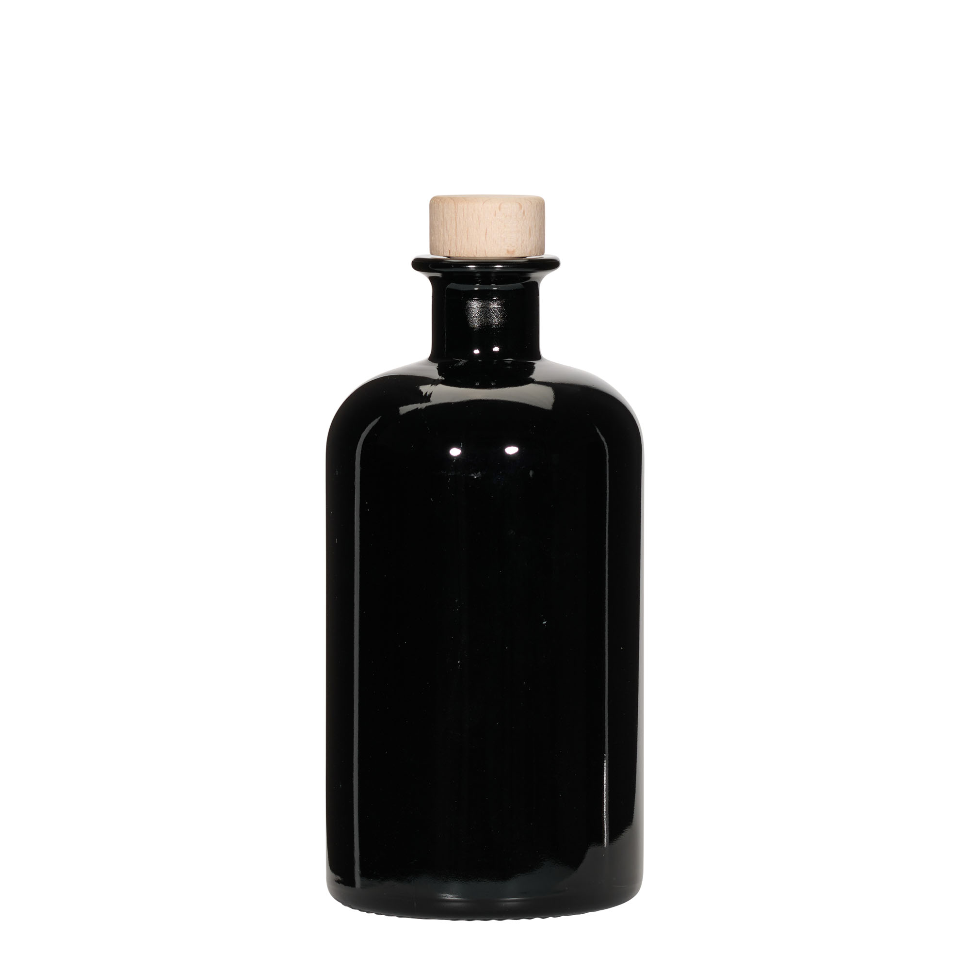 500 ml staklena flaša apotekarska, crna, otvor: plutani čep 500 ml staklena flaša apotekarska, crna, otvor: plutani čep