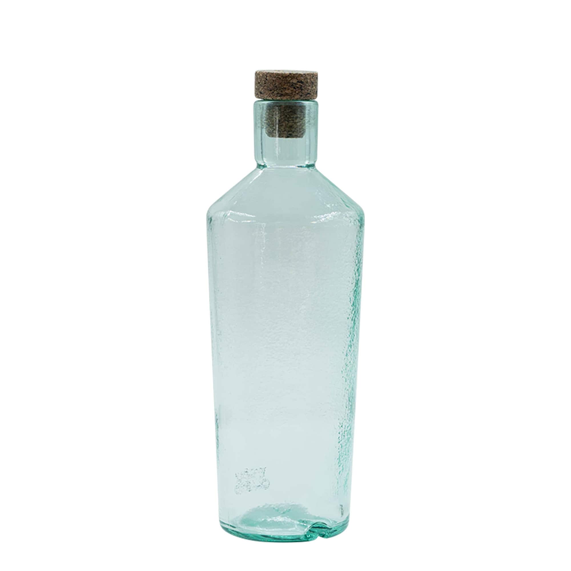 700 ml ručno rađena staklena boca 'Primal', otvor: pluta