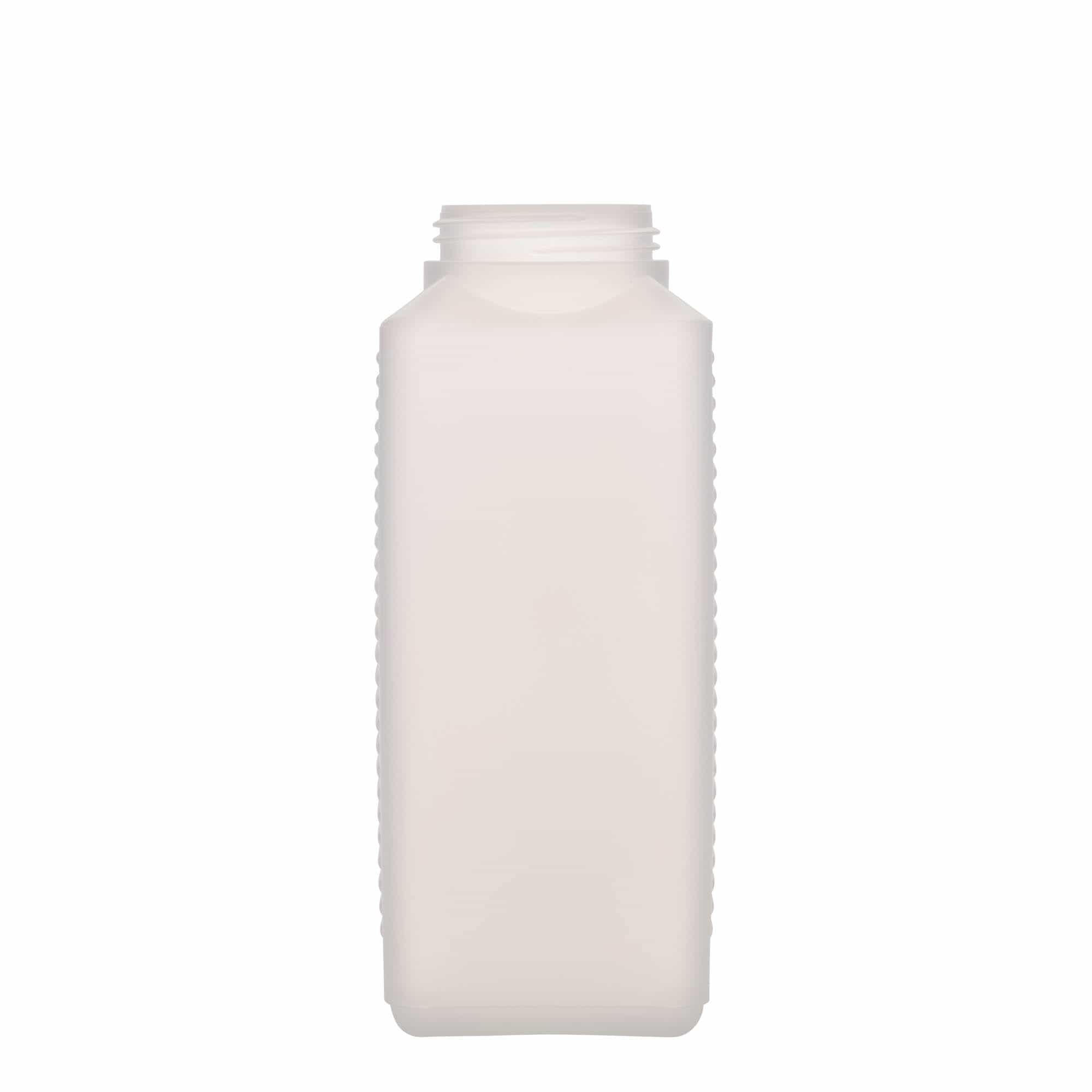 1.000 ml flaša širokog grla, pravougaona, HDPE-plastika, prirodna, otvor: DIN 60 EPE 1.000 ml flaša širokog grla, pravougaona, HDPE-plastika, prirodna, otvor: DIN 60 EPE