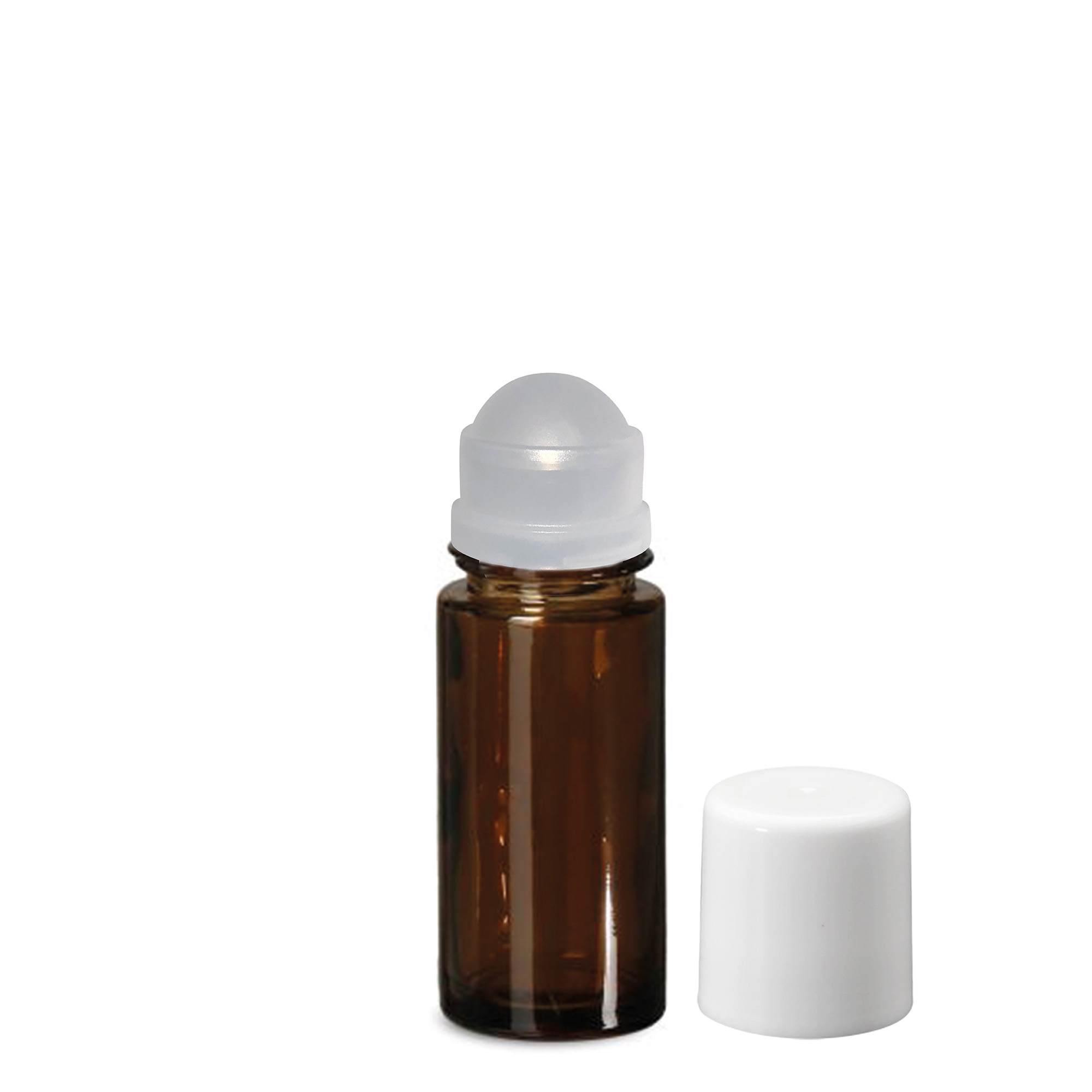 50 ml roll-on flašica, staklena, braon, otvor: navojni zatvarač