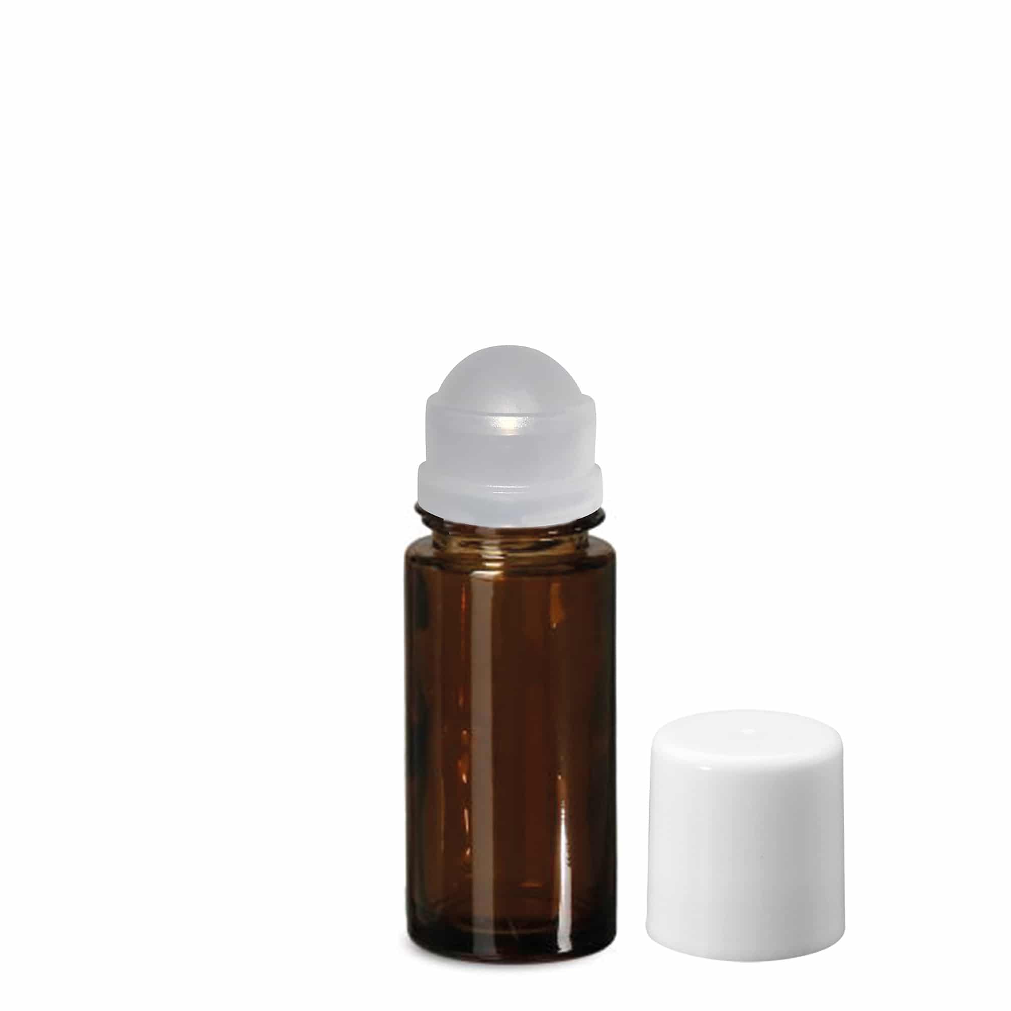 50 ml roll-on flašica, staklena, braon, otvor: navojni zatvarač