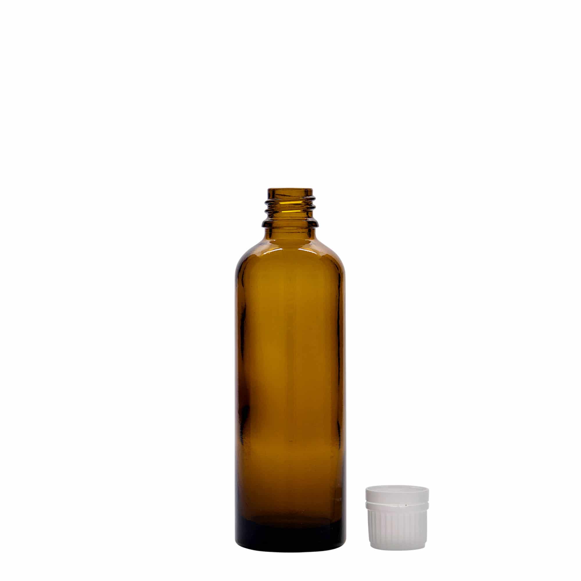 Medicinska boca od 75 ml, staklo, braon, otvor: DIN 18