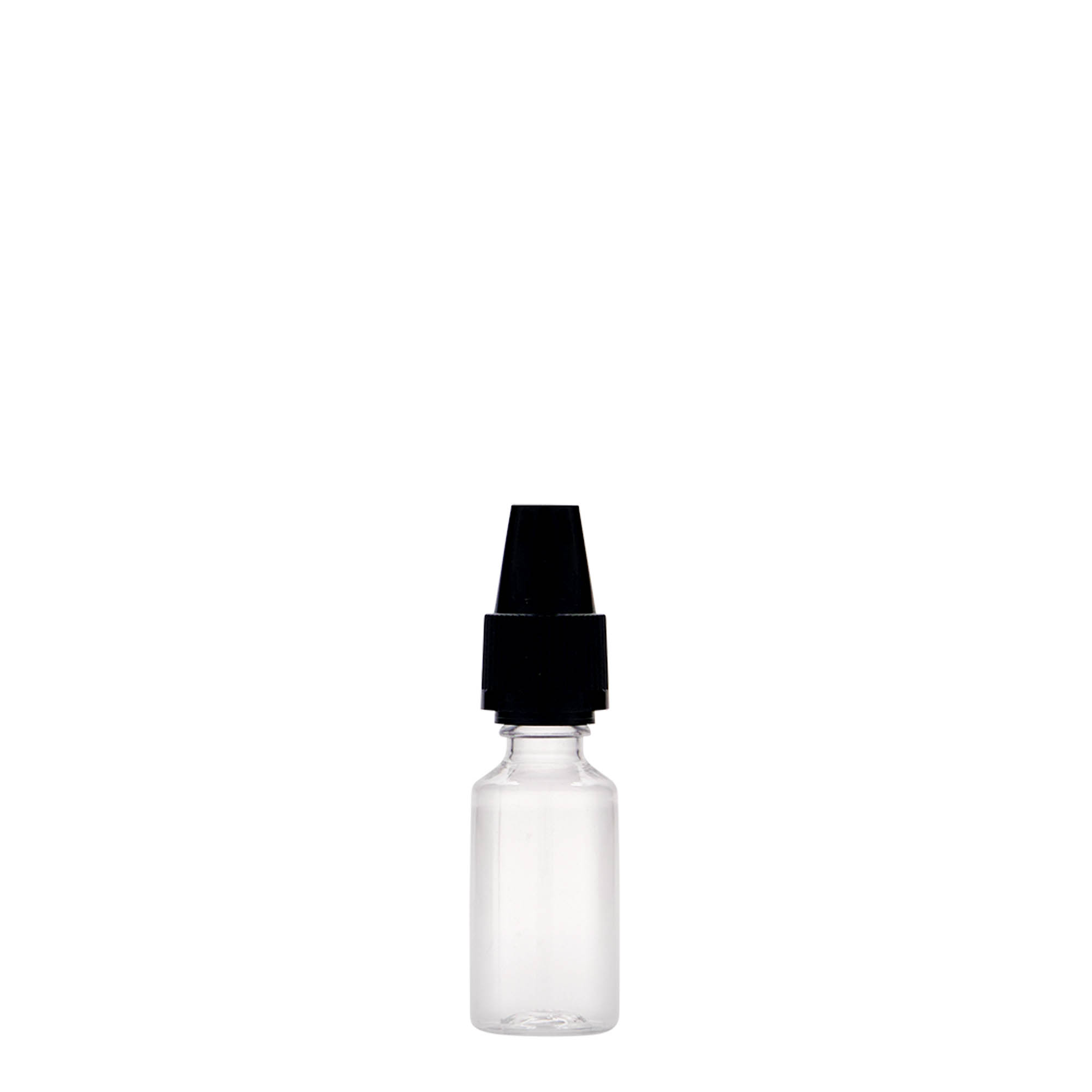 10 ml PET flašica 'E-Liquid' sa sigurnosnim i zaštitnim zatvaračem za decu, plastika, otvor: navojni poklopac