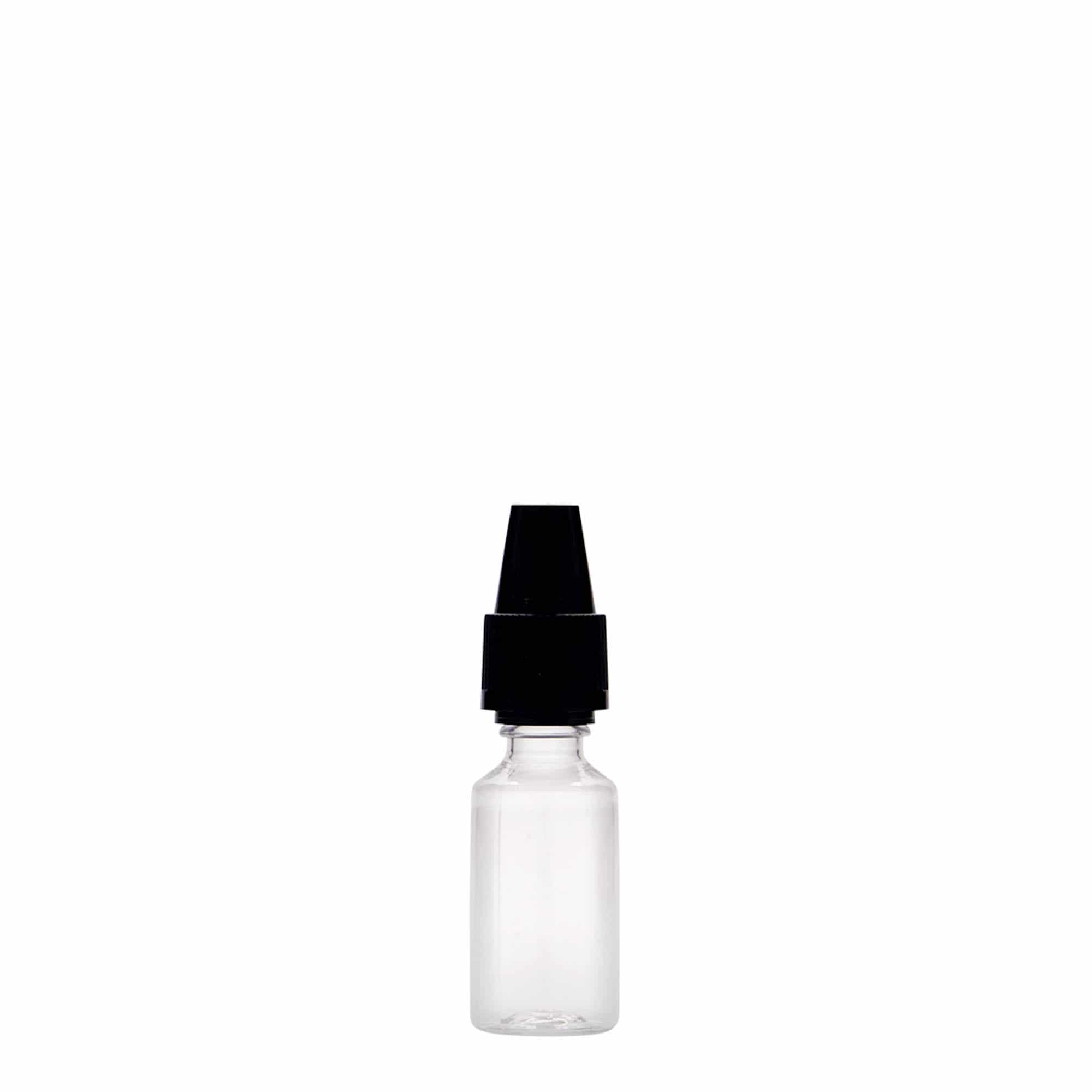 10 ml PET flašica 'E-Liquid' sa sigurnosnim i zaštitnim zatvaračem za decu, plastika, otvor: navojni poklopac