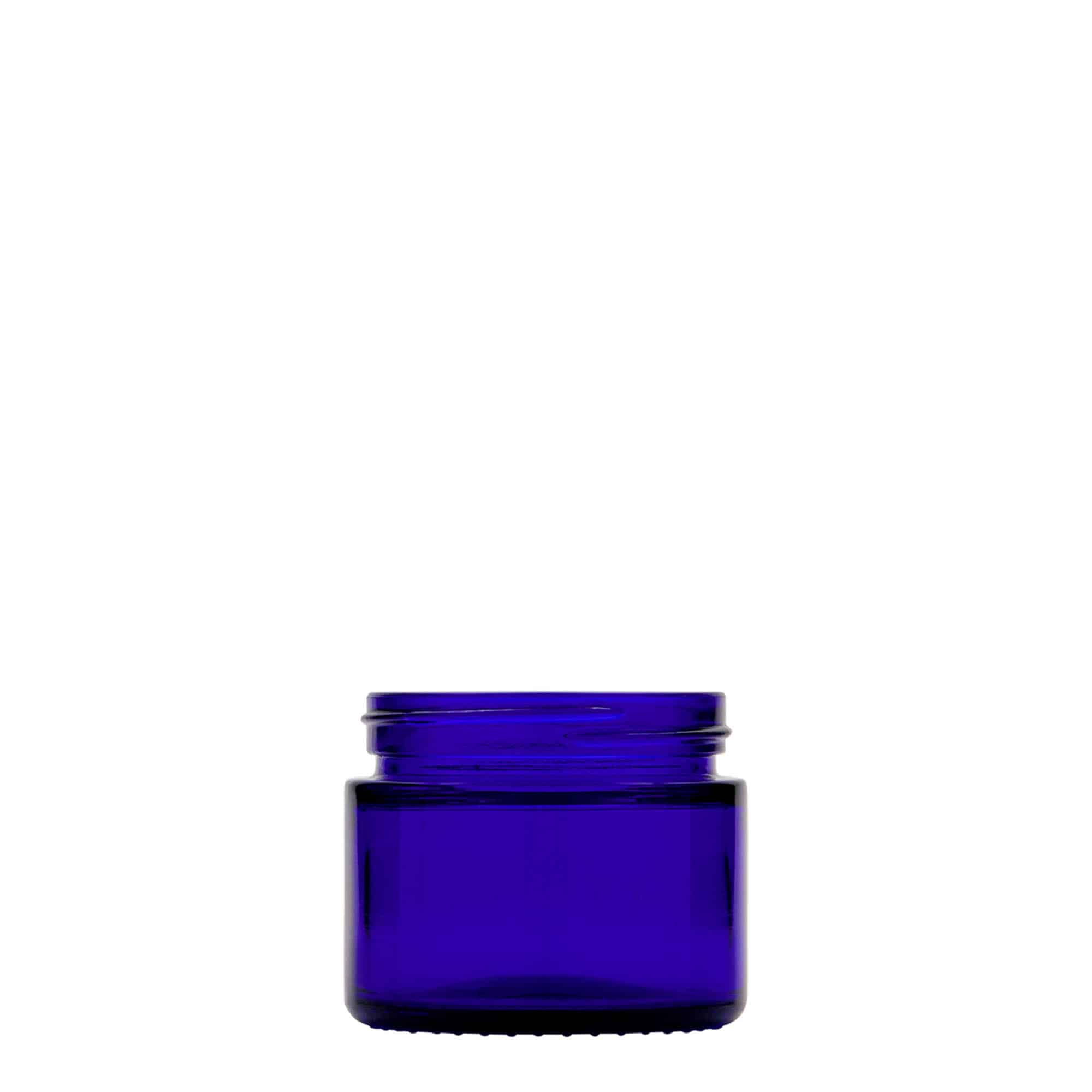 Tegla od 50 ml 'Blue Edition', staklo, kraljevsko plava, otvor: Zatvarač sa navojem Tegla od 50 ml 'Blue Edition', staklo, kraljevsko plava, otvor: Zatvarač sa navojem