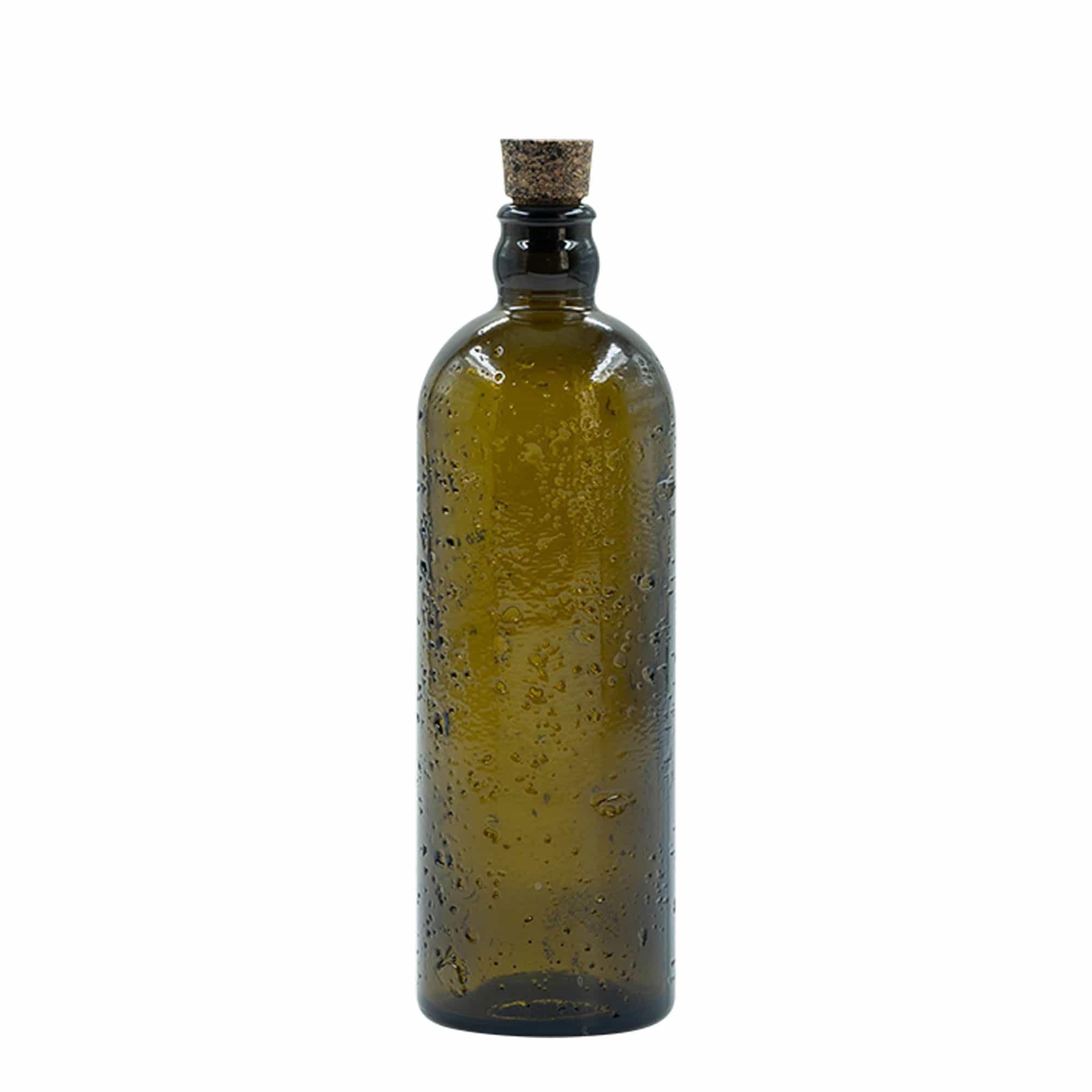 500 ml ručno rađena staklena flaša 'Bobber Jr', braon, grlo: čep