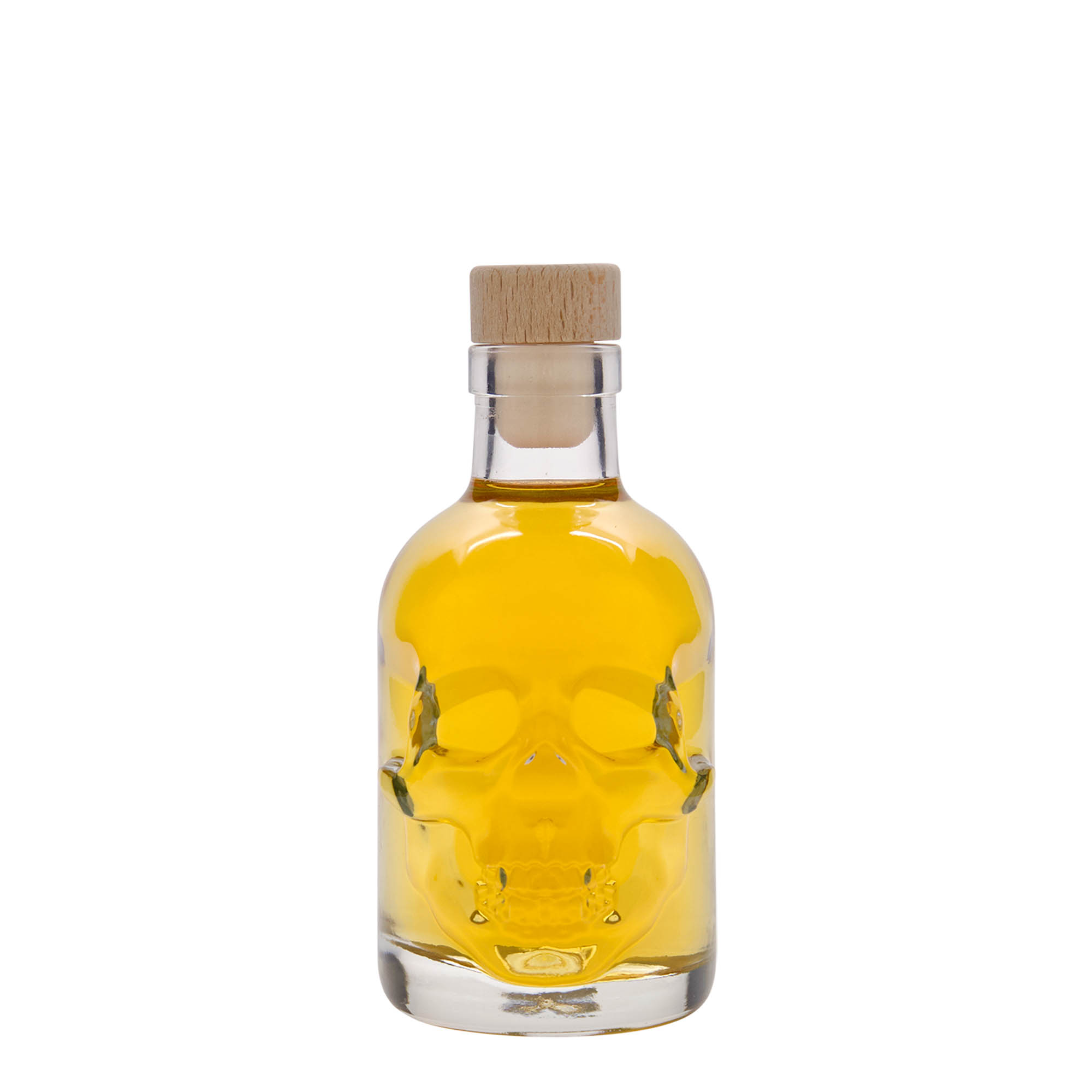 200 ml staklena flaša 'Ljudska lobanja', otvor: plutani čep