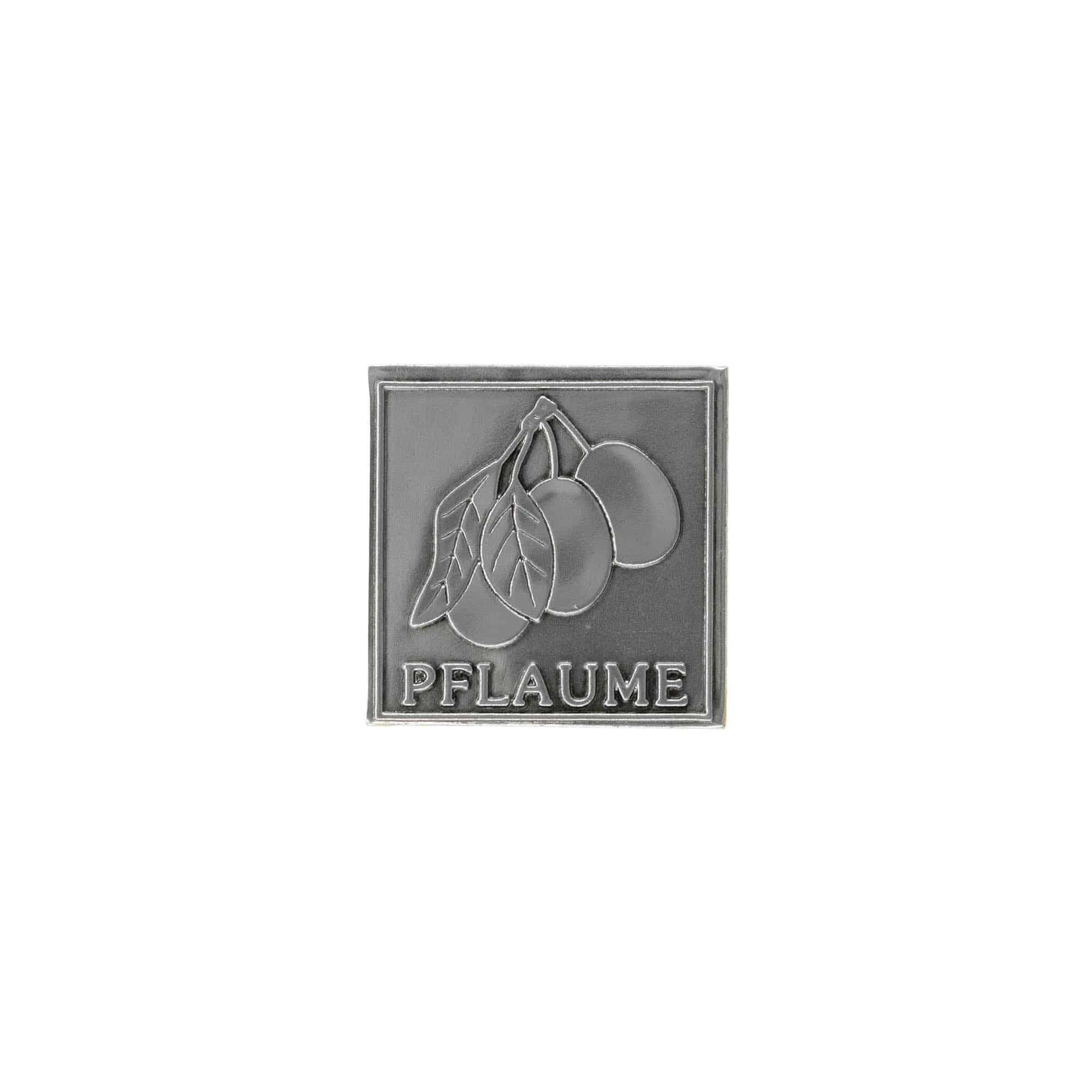 Limena etiketa 'Šljiva', kvadratna, metal, srebrna Limena etiketa 'Šljiva', kvadratna, metal, srebrna