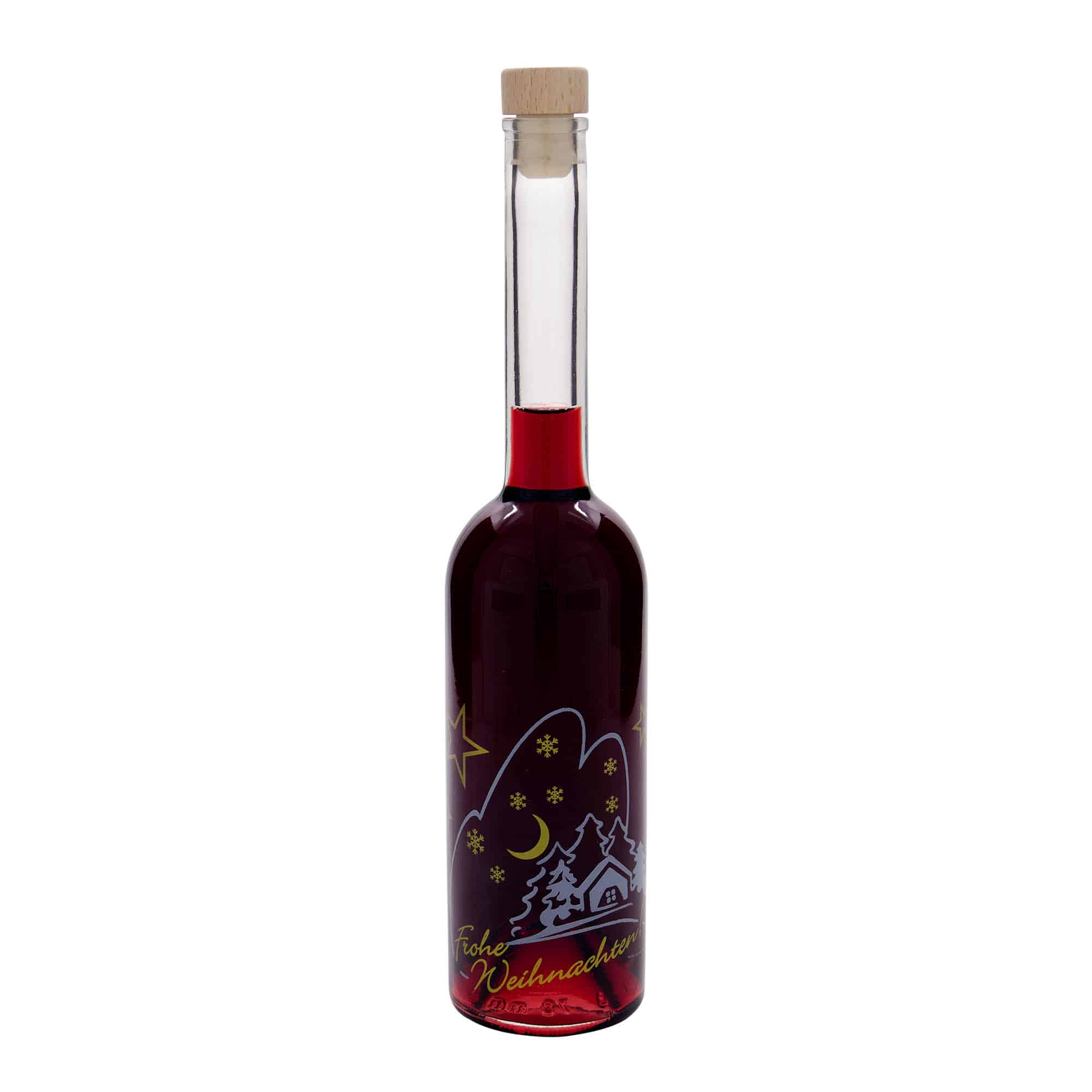 500 ml staklena boca 'Opera', motiv: božićna idila, grlo: čep