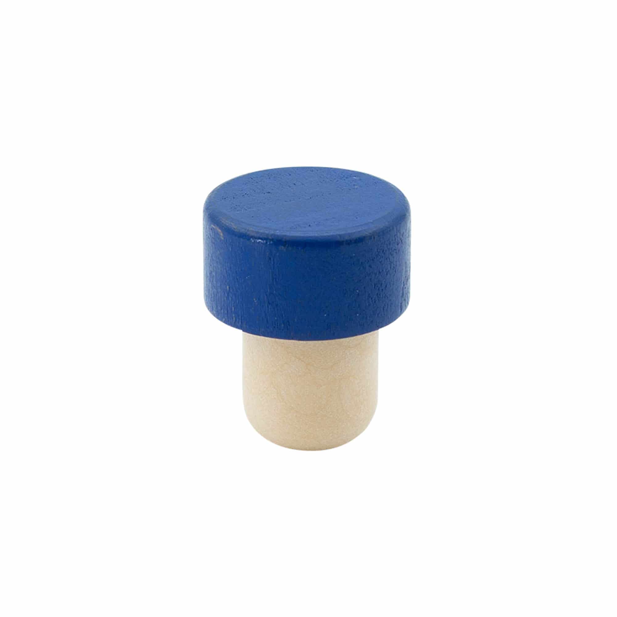 Čep sa glavom od 19 mm, drvo/plastični, plava, za otvor: Plutani čep Čep sa glavom od 19 mm, drvo/plastični, plava, za otvor: Plutani čep