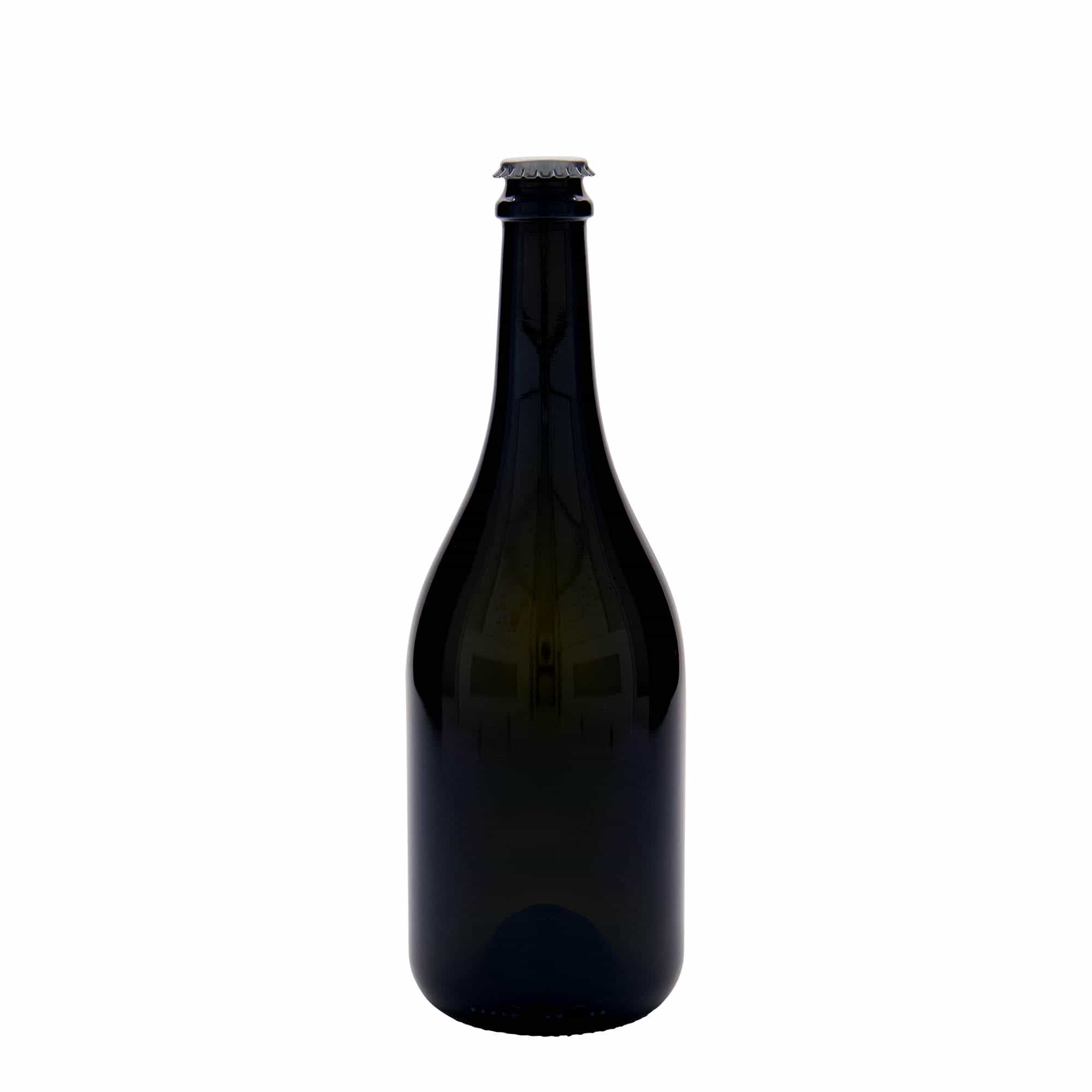 750 ml flaša piva 'Horta', staklo, antikno zeleno, otvor: krunski čep