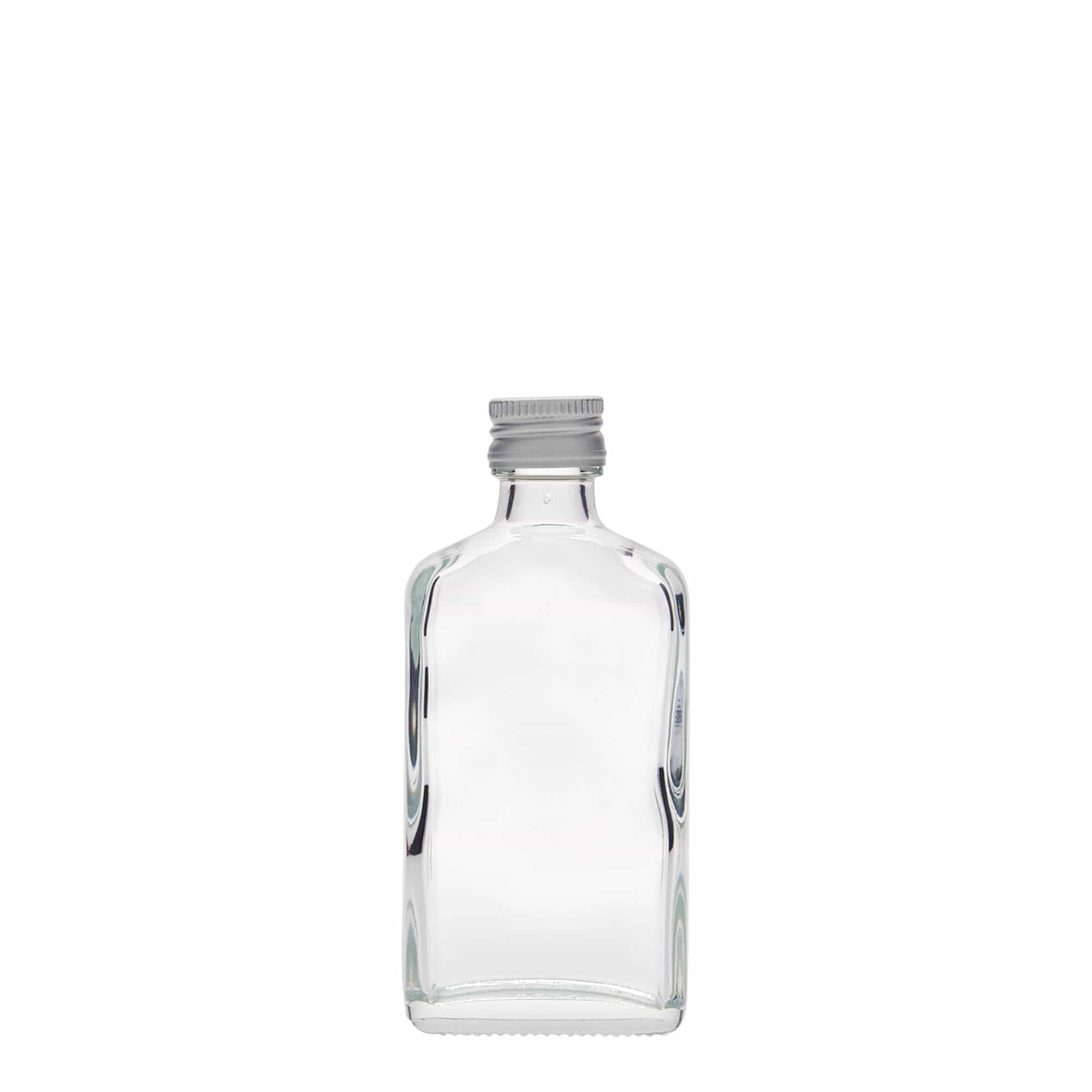 50 ml bočica za džep, pravougaona, staklena, grlo: PP 18