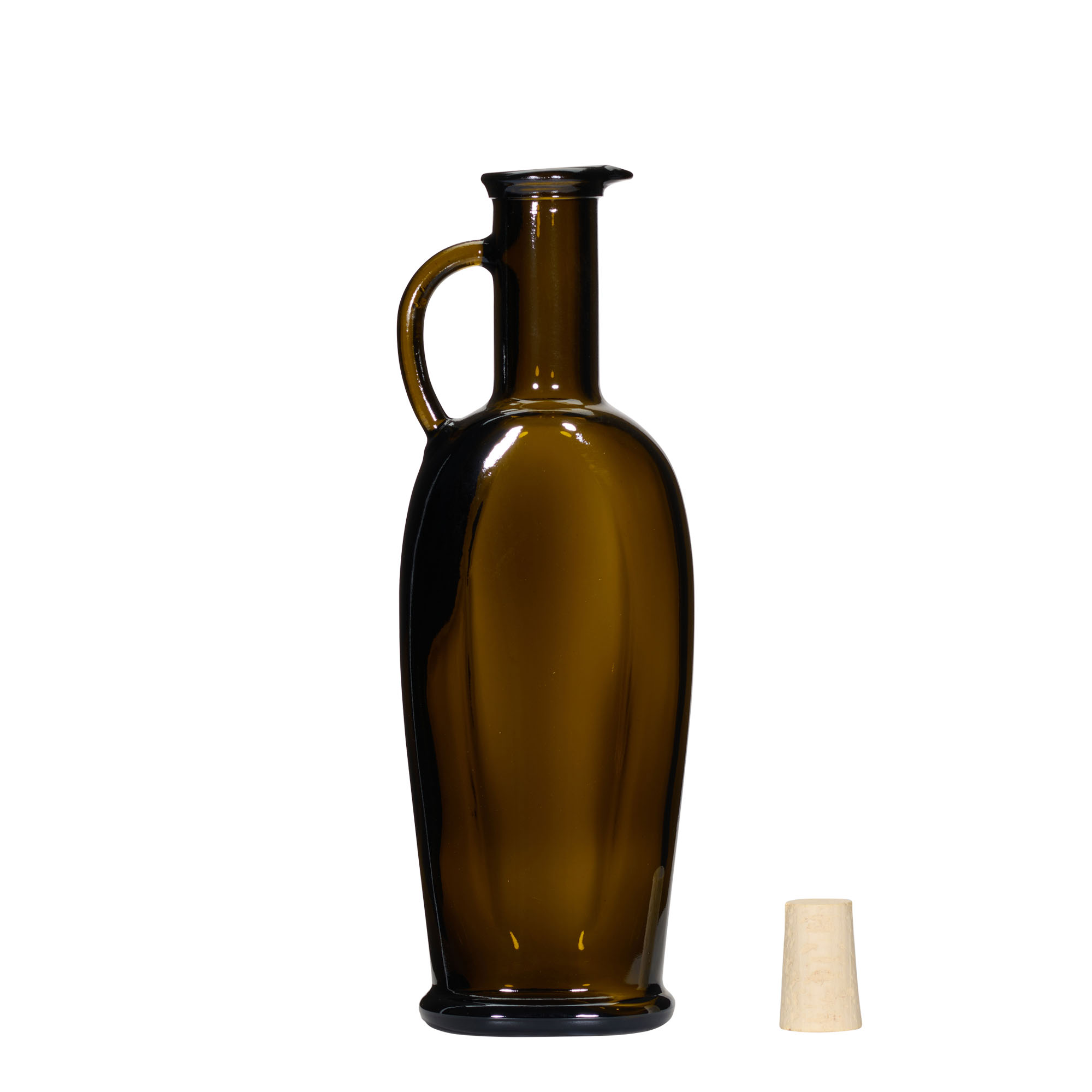 250 ml staklena flaša 'Eleganta', ovalna, antikno zelena, grlo: pluta 250 ml staklena flaša 'Eleganta', ovalna, antikno zelena, grlo: pluta