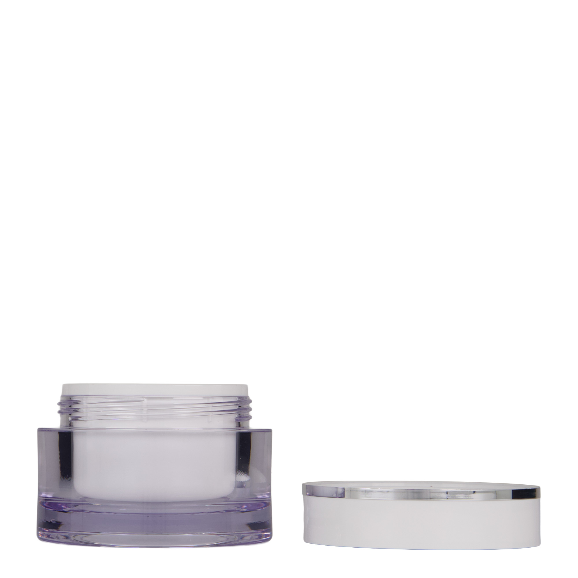 50 ml teglu, SAN-plastika, bela, otvor: navojni zatvarač 50 ml teglu, SAN-plastika, bela, otvor: navojni zatvarač