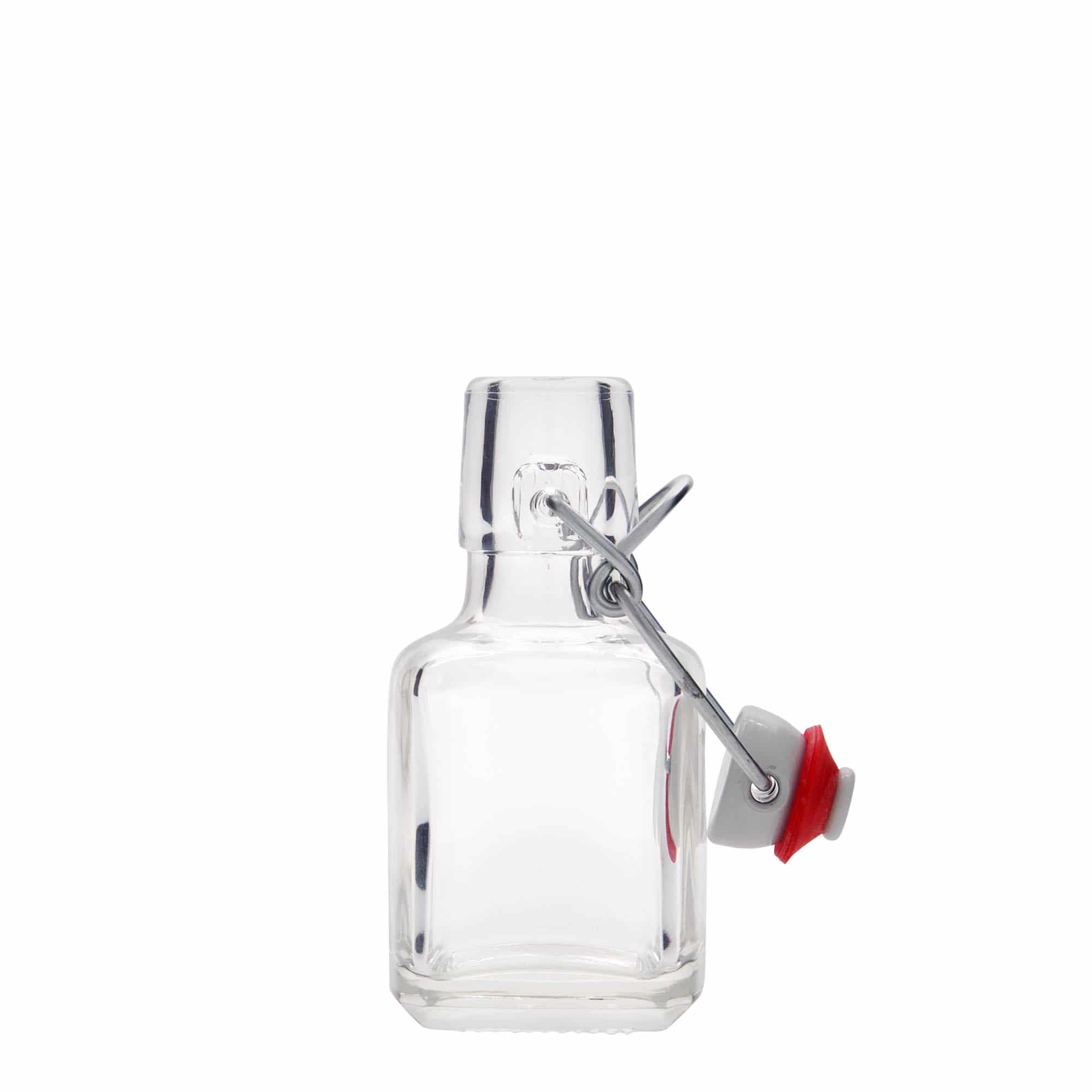 Staklena boca od 100 ml 'Kubica', kvadratna, otvor: Zakretni vrh Staklena boca od 100 ml 'Kubica', kvadratna, otvor: Zakretni vrh