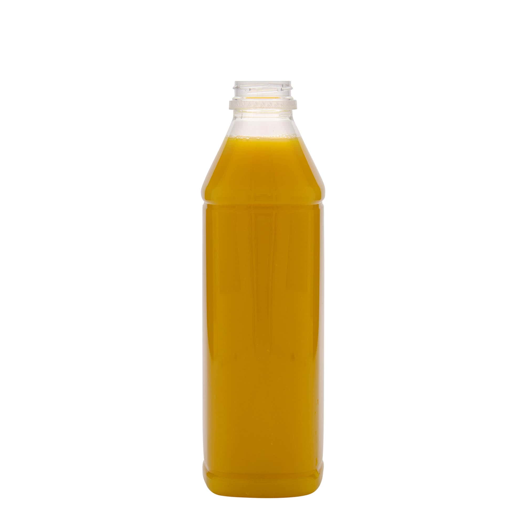1.000 ml PET-flaša 'Milk and Juice Carré', kvadratna, plastika, grlo: 38 mm