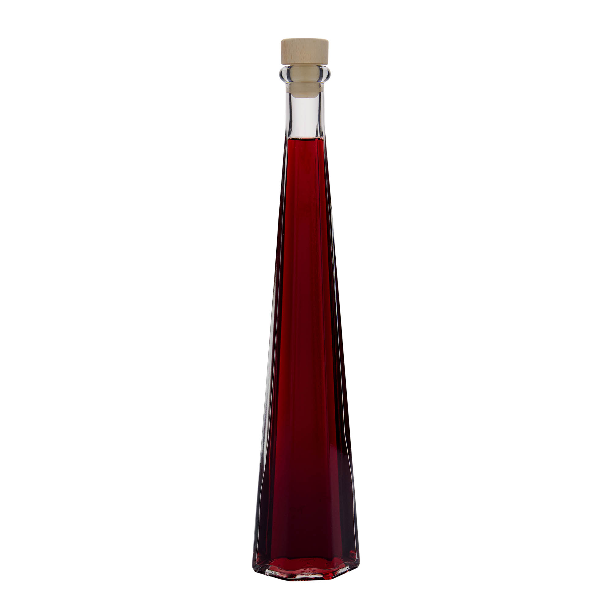 200 ml staklena boca 'Dama Sexta', šestougaona, otvor: čep 200 ml staklena boca 'Dama Sexta', šestougaona, otvor: čep