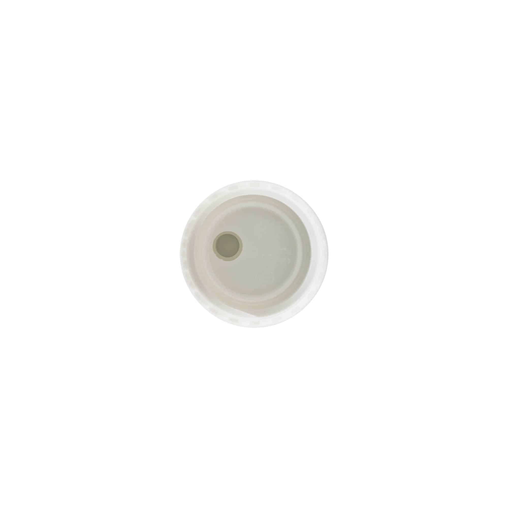Zatvarač sa navojem Disc Top, PP plastika, bela, za otvor: 24/410