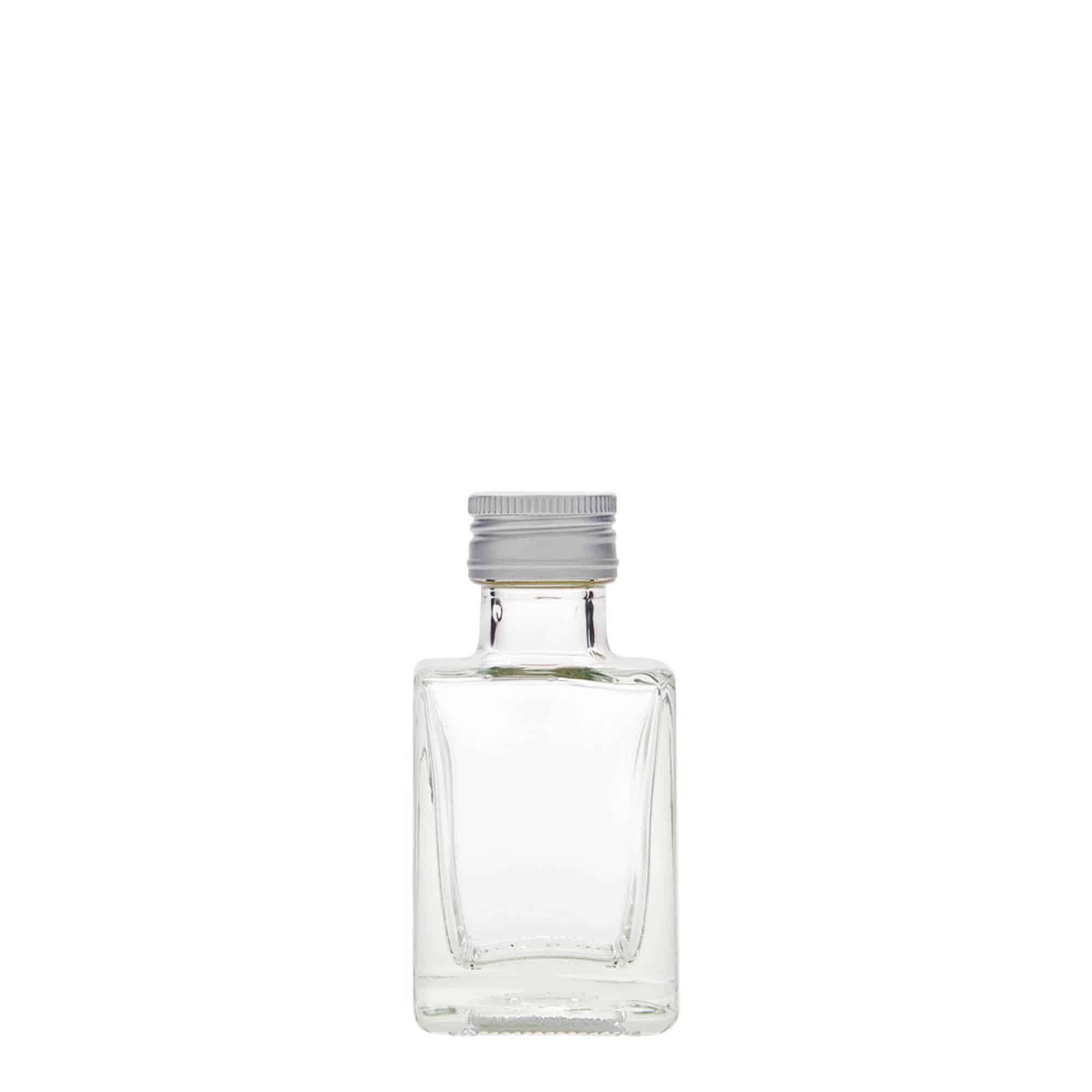 50 ml staklena flaša 'Cube', kvadratna, grlo: PP 24