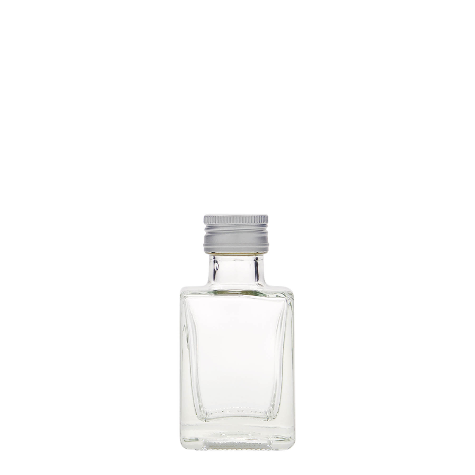 50 ml staklena flaša 'Cube', kvadratna, grlo: PP 24 50 ml staklena flaša 'Cube', kvadratna, grlo: PP 24