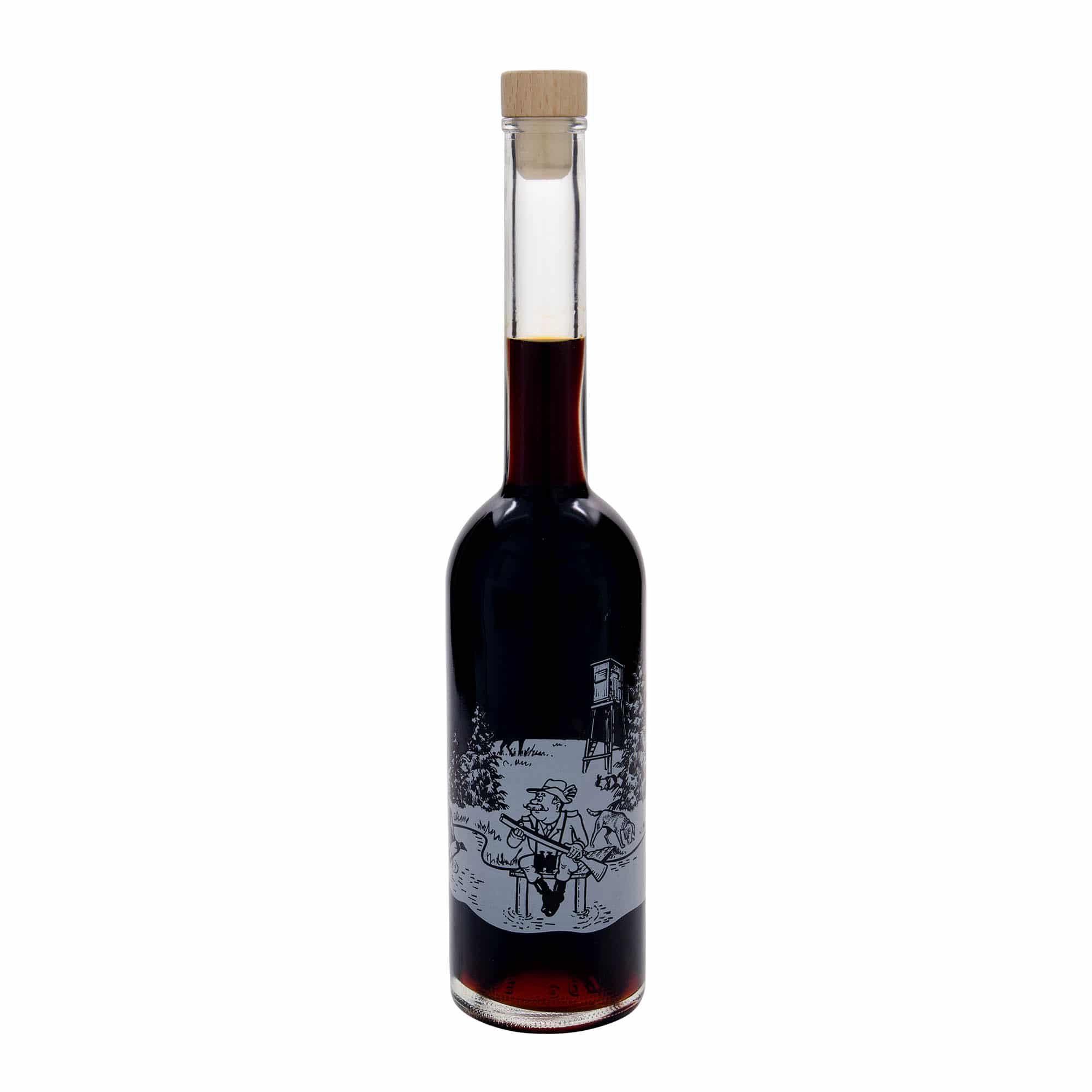 Staklena boca od 500 ml 'Opera', motiv: Lovac, otvor: Plutani čep