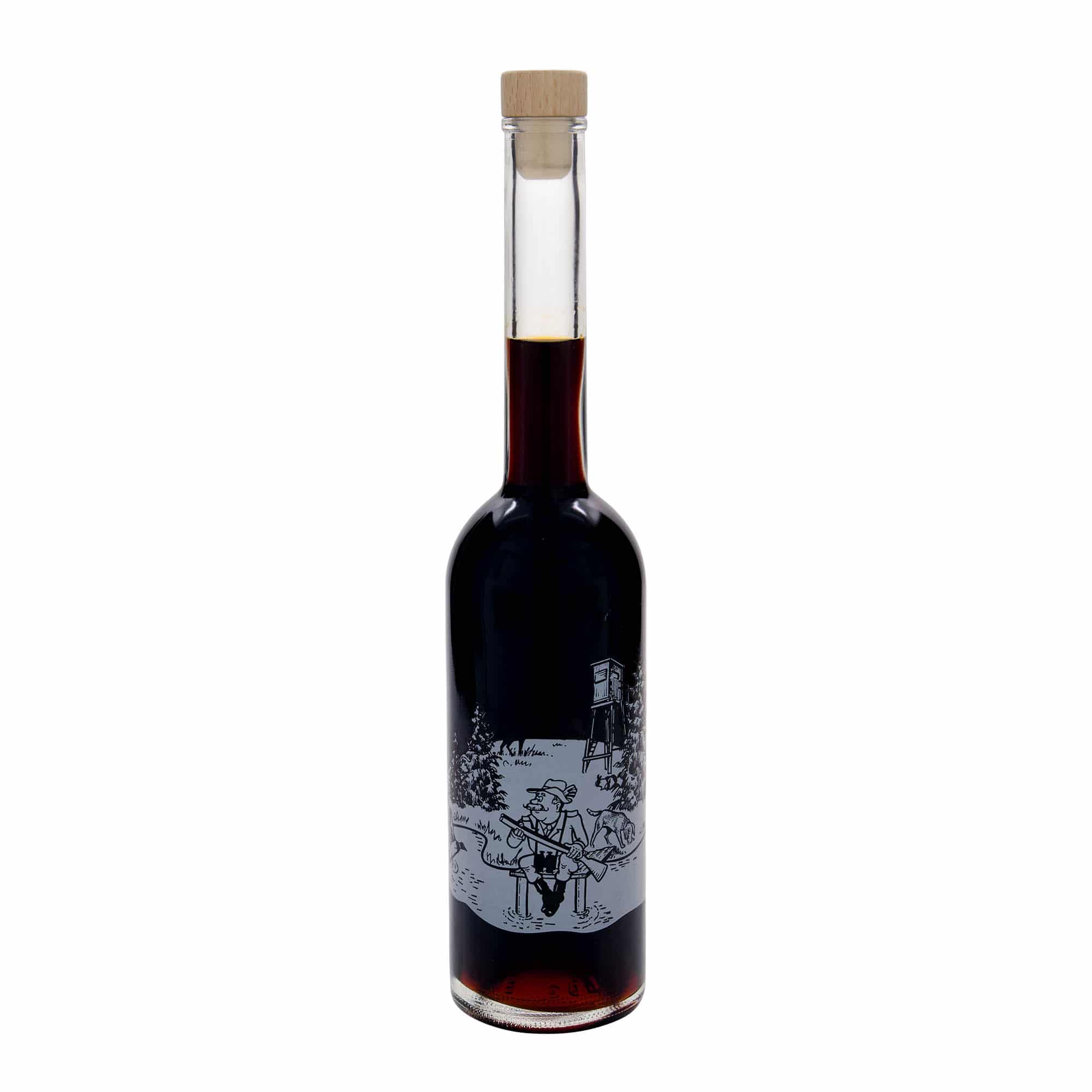 500 ml staklena flaša 'Opera', motiv: Lovac, čep na vrhu
