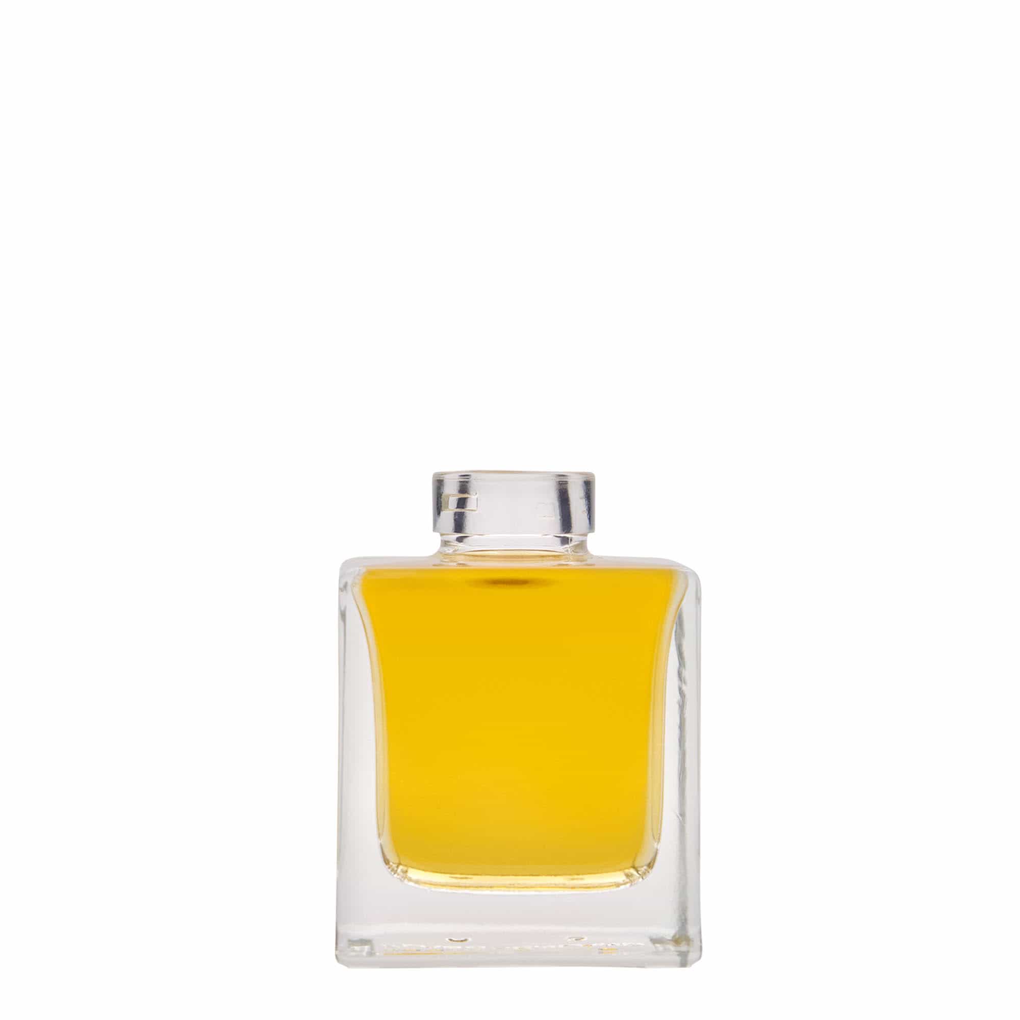 100 ml staklena flaša 'Cube', kvadratna, otvor: čep