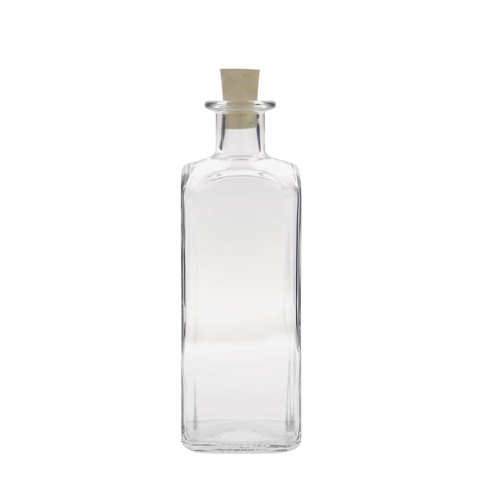 500 ml staklena boca Apotekar Carré, kvadratna, otvor: plutani čep