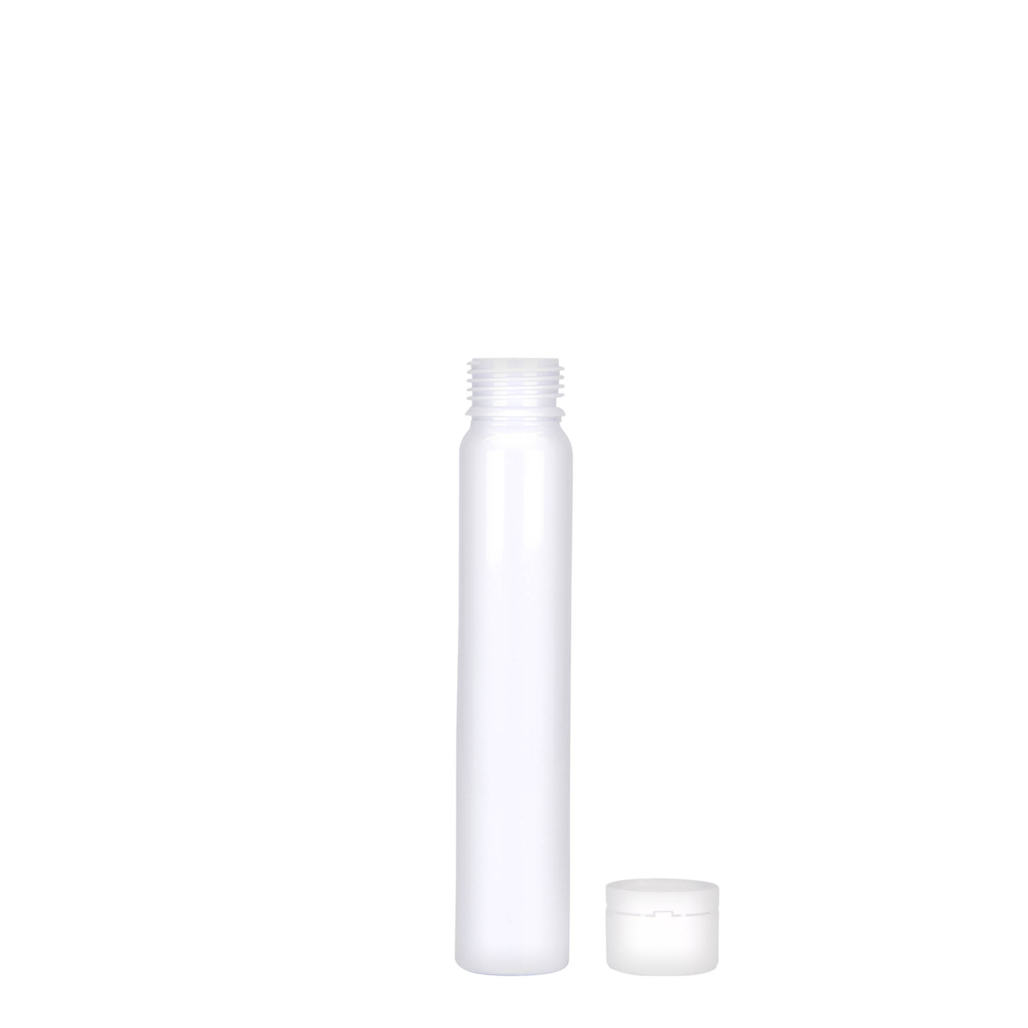 25 ml PET-cevčica, plastika, bela, otvor: navojni zatvarač
