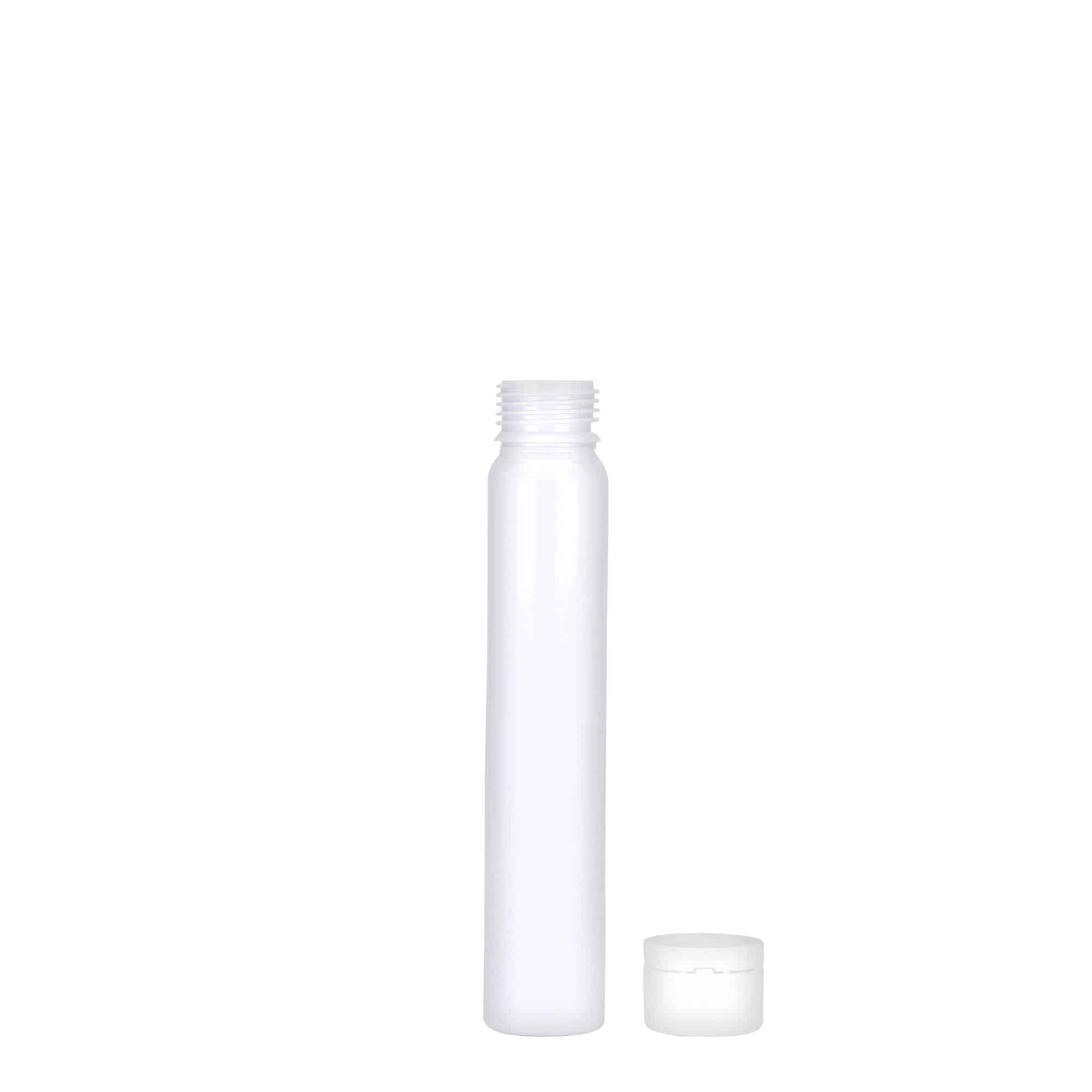 25 ml PET-cevčica, plastika, bela, otvor: navojni zatvarač