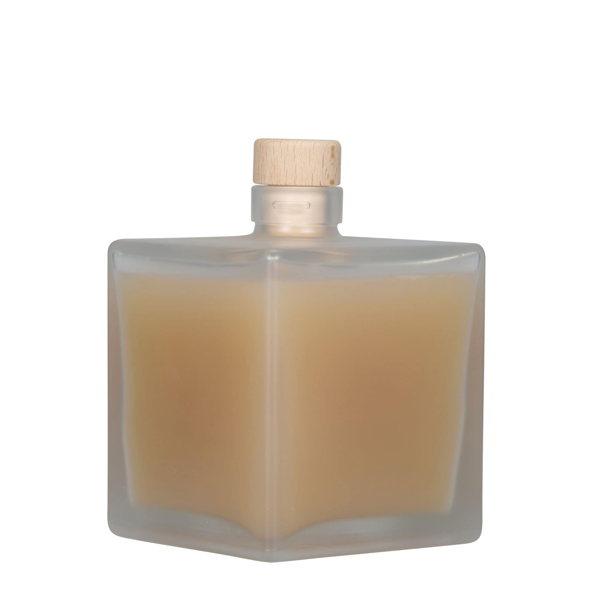 500 ml staklena boca 'Cube', kvadratna, zaleđena, grlo: pluta