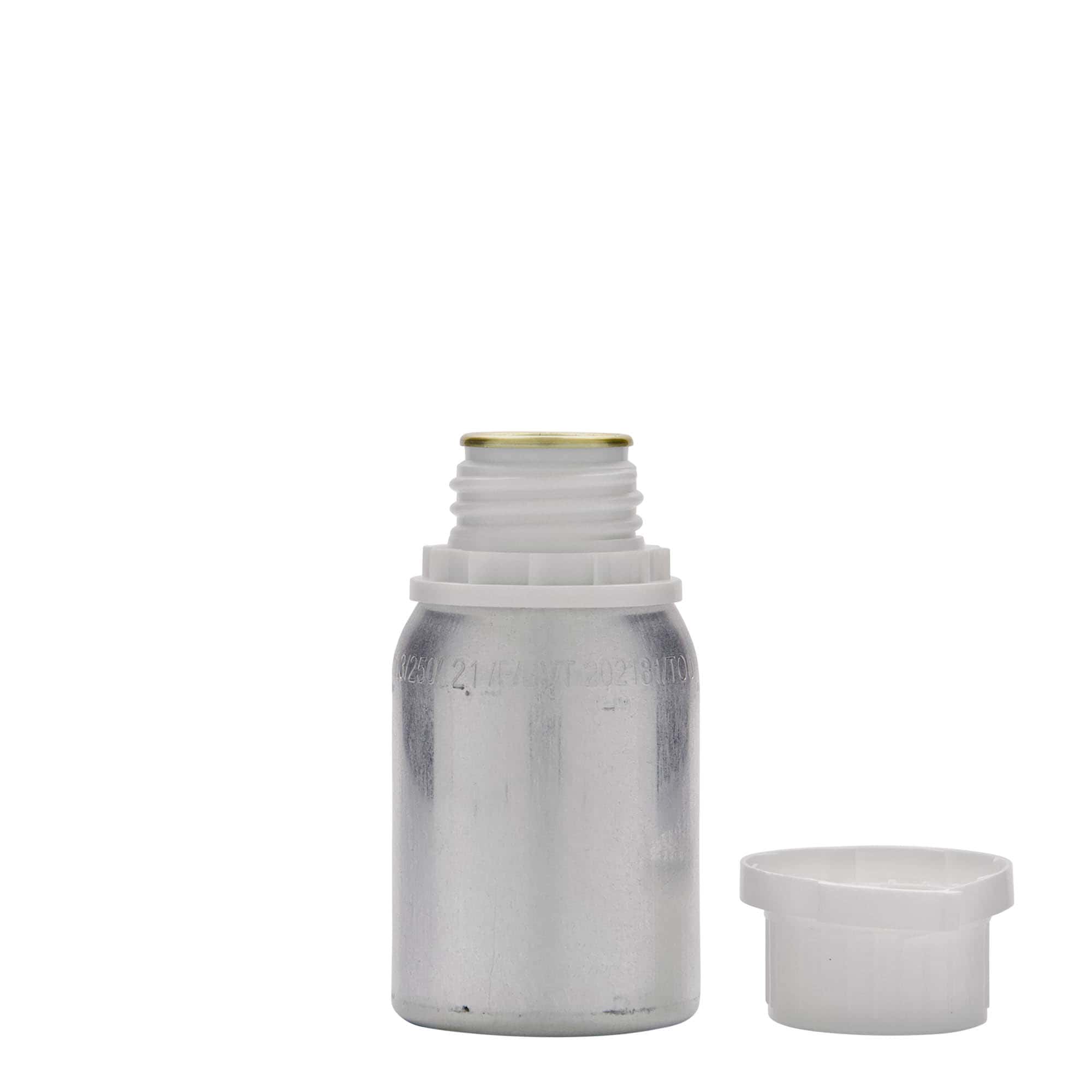 125 ml aluminijumska flaša, metal, srebrna, otvor: DIN 32