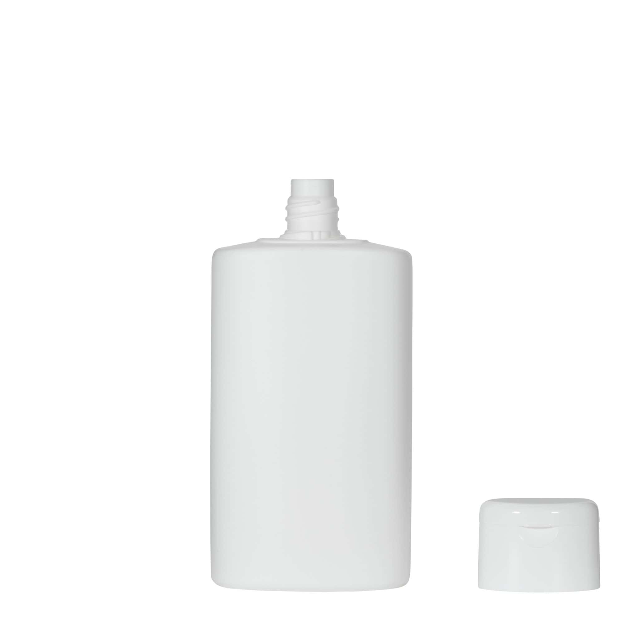 Plastična boca od 250 ml 'Indy', ovalna, HDPE, bela, otvor: Zatvarač sa navojem