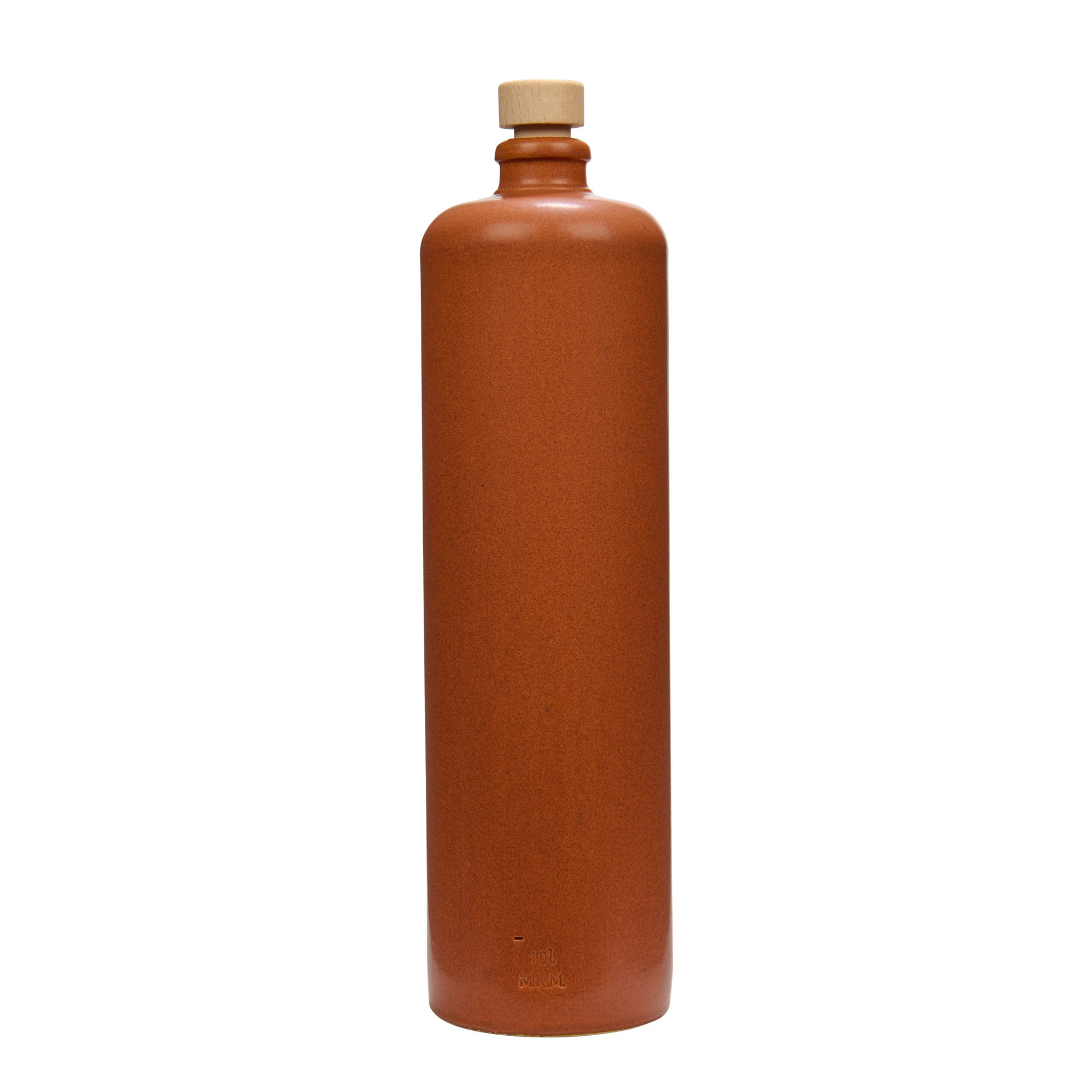 1.000 ml keramička vrča, kamenina, crveno-smeđa, otvor: pluta
