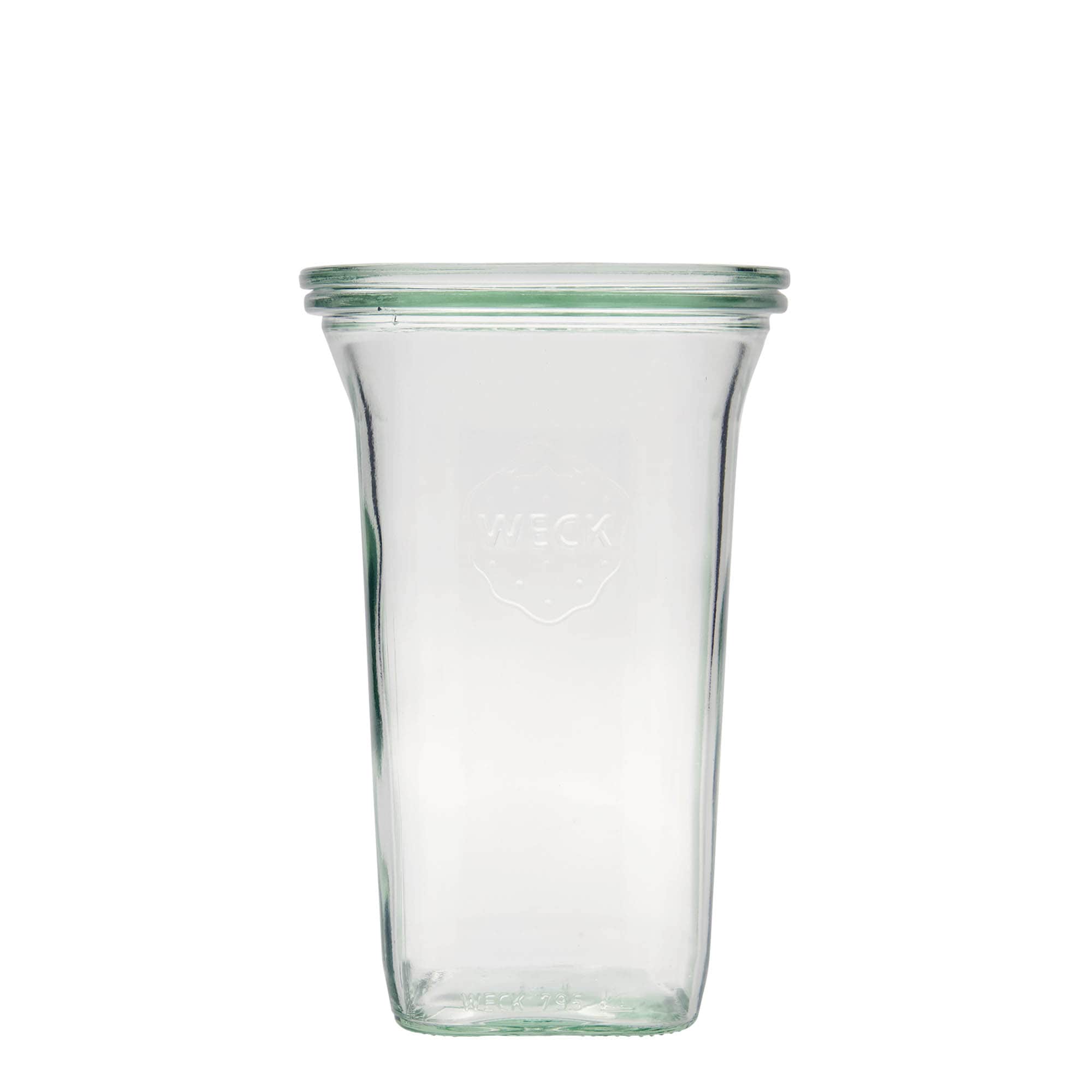 795 ml WECK-Quadroglas, kvadratno, otvor: okrugli rub