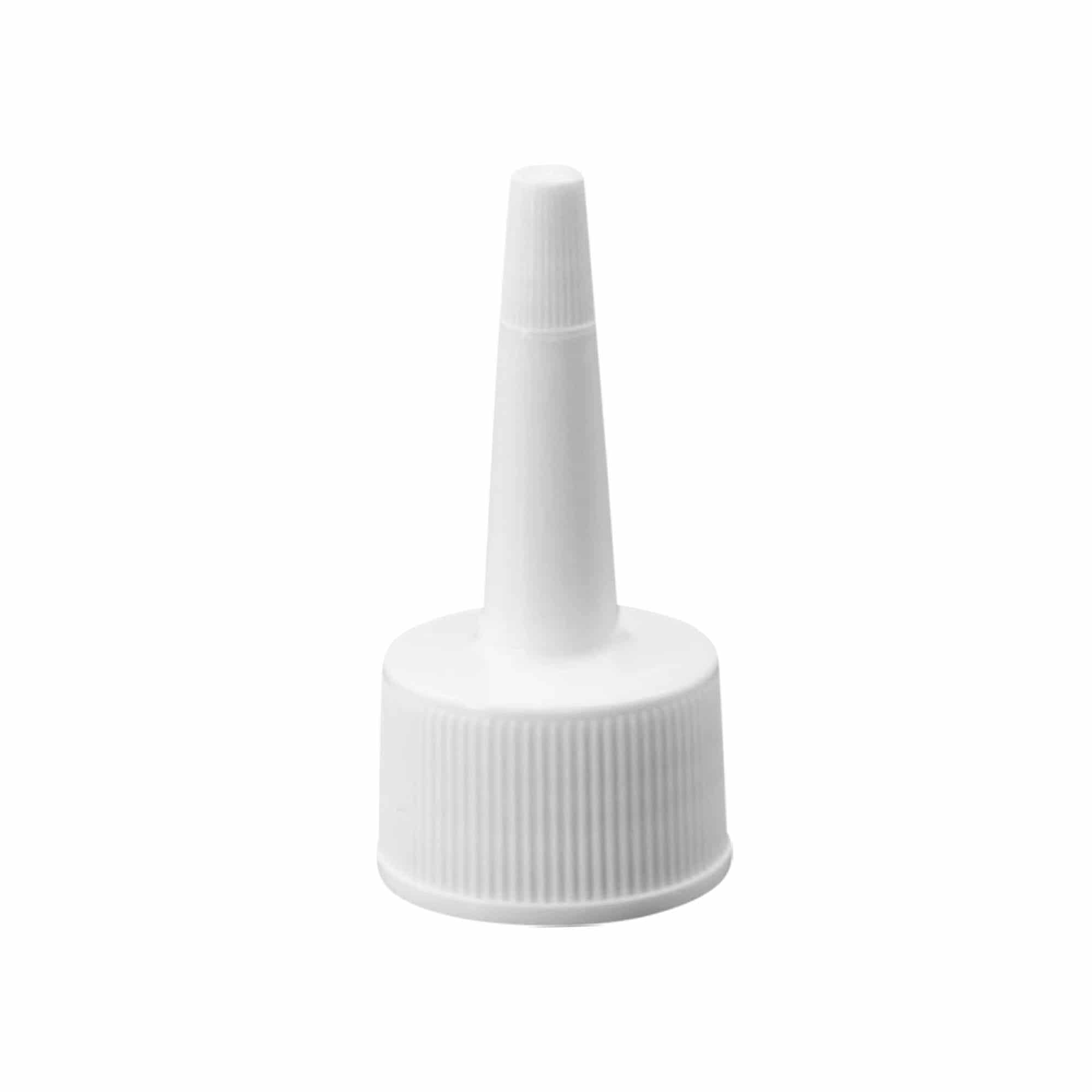 Zatvarač sa navojem sa aplikatorom, PP plastika, bela, za otvor: 24/410
