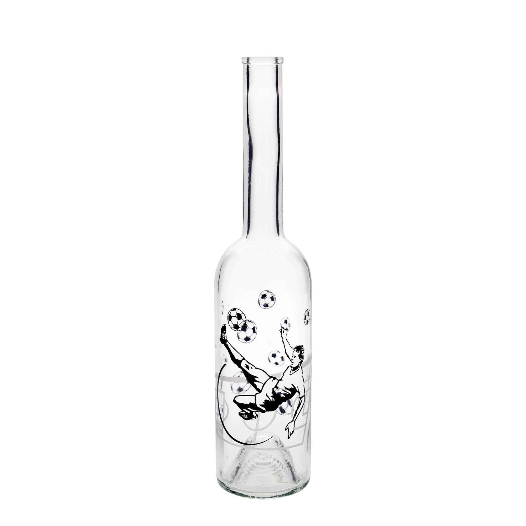 Staklena boca od 500 ml 'Opera', motiv: Fudbaler, otvor: Plutani čep Staklena boca od 500 ml 'Opera', motiv: Fudbaler, otvor: Plutani čep