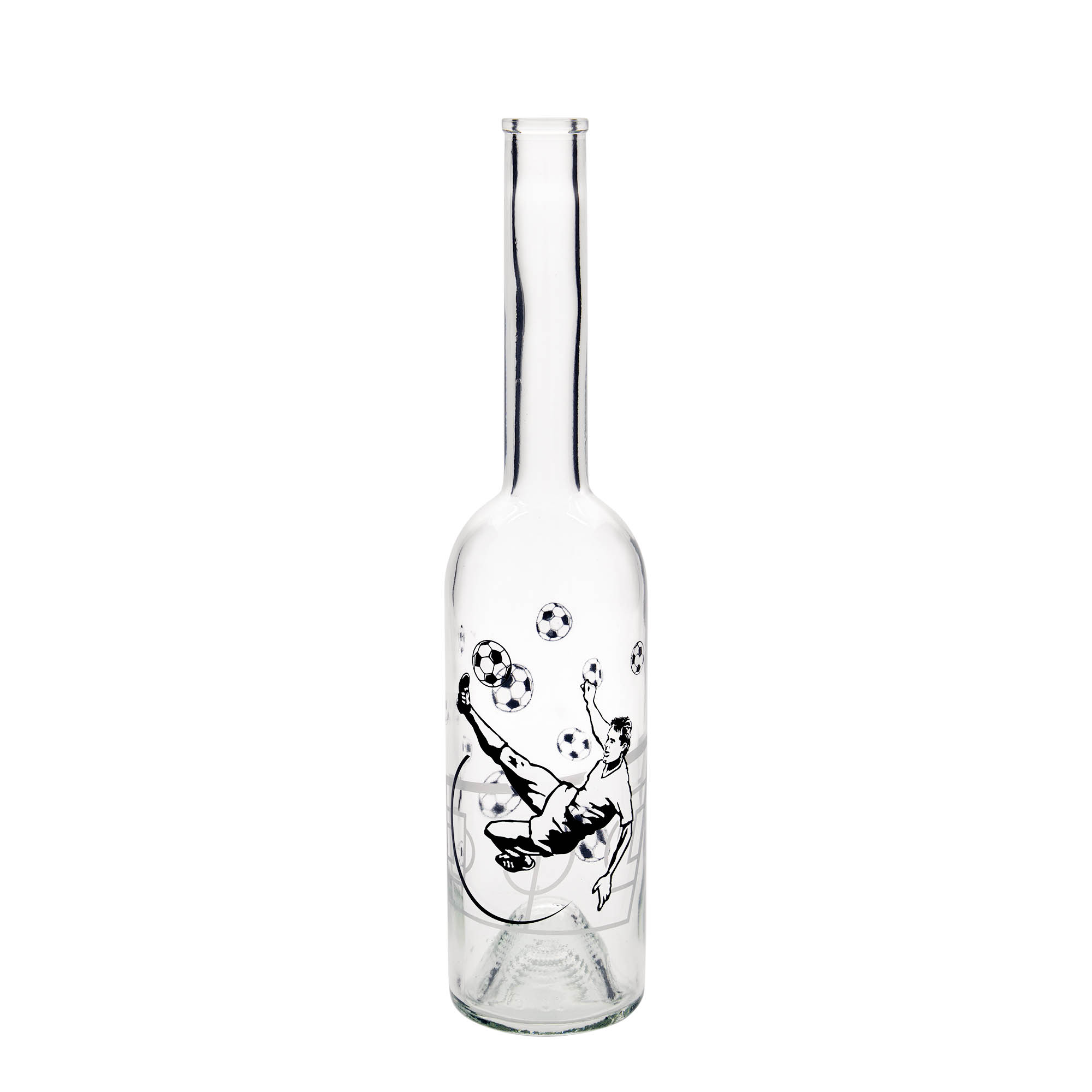 500 ml staklena flaša 'Opera', motiv: fudbaler, grlo: pluto 500 ml staklena flaša 'Opera', motiv: fudbaler, grlo: pluto