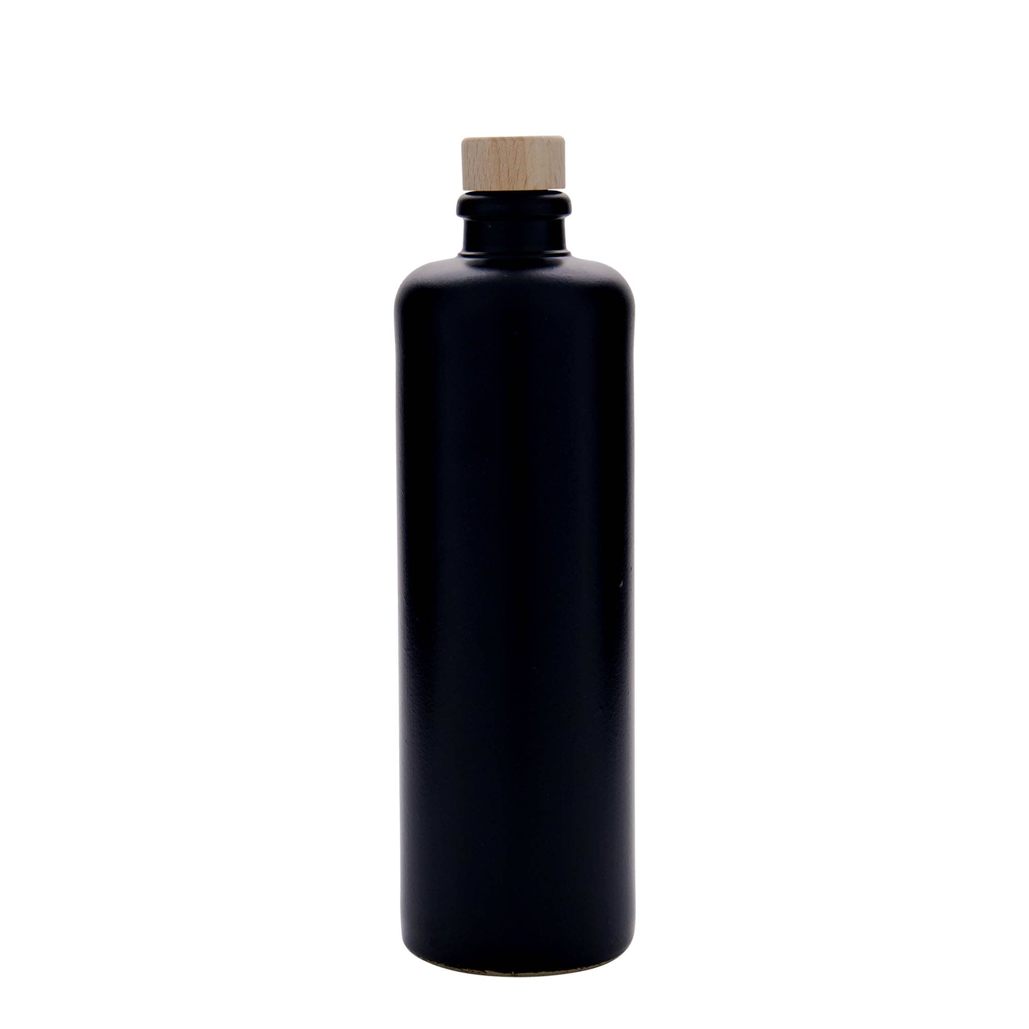 500 ml glineni vrč, kamenina, crni, otvor: pluta